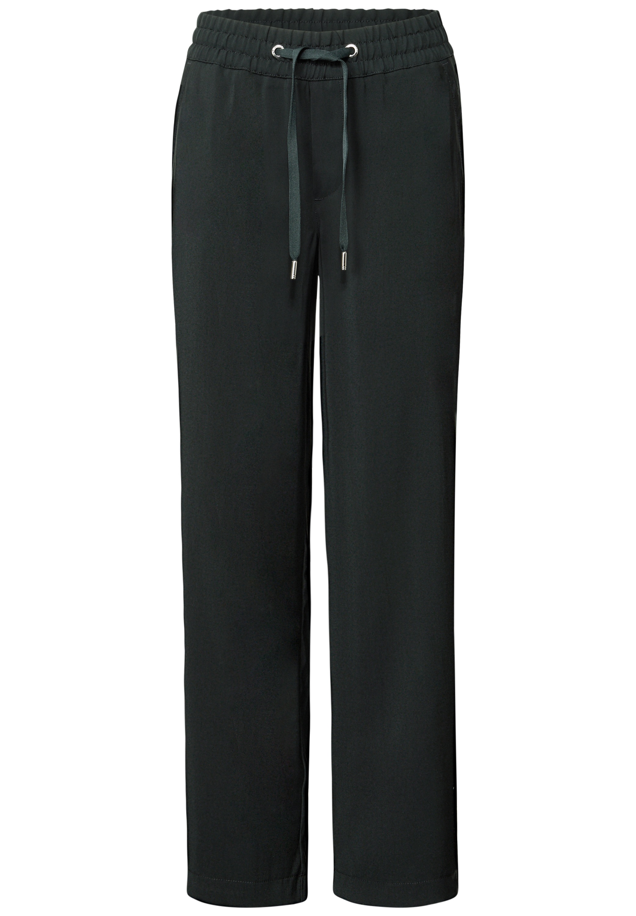 Bermudas STREET ONE, Damen, Gr. 44, Länge 30, grün (pine grove grün), Stoff, 85% Viskose, 15% Polyester, unifarben, normal normal, Hosen Bermudas, Middle Waist 3