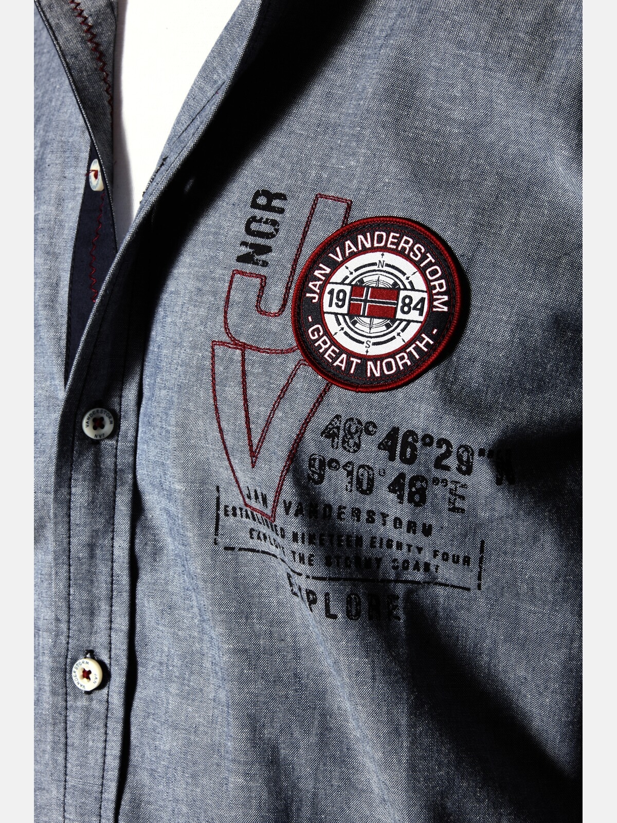 Jan Vanderstorm Jeanshemd »Hemd LEVTARVIK«, (1 tlg.)