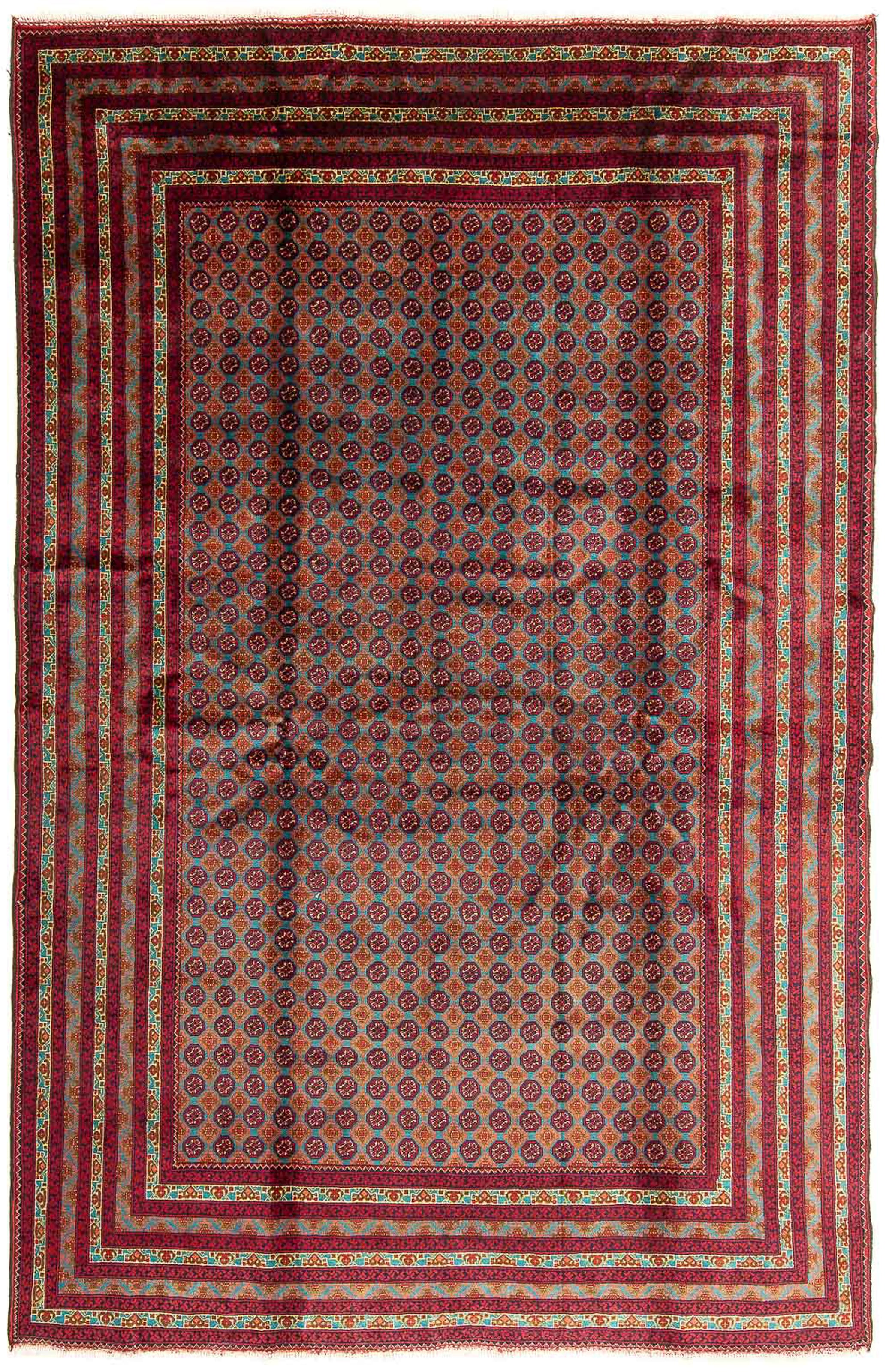 morgenland Orientteppich »Afghan - Buchara - 288 x 198 cm - mehrfarbig«, rechteckig, Wohnzimmer, Handgeknüpft, Einzelstück mit Zertifikat