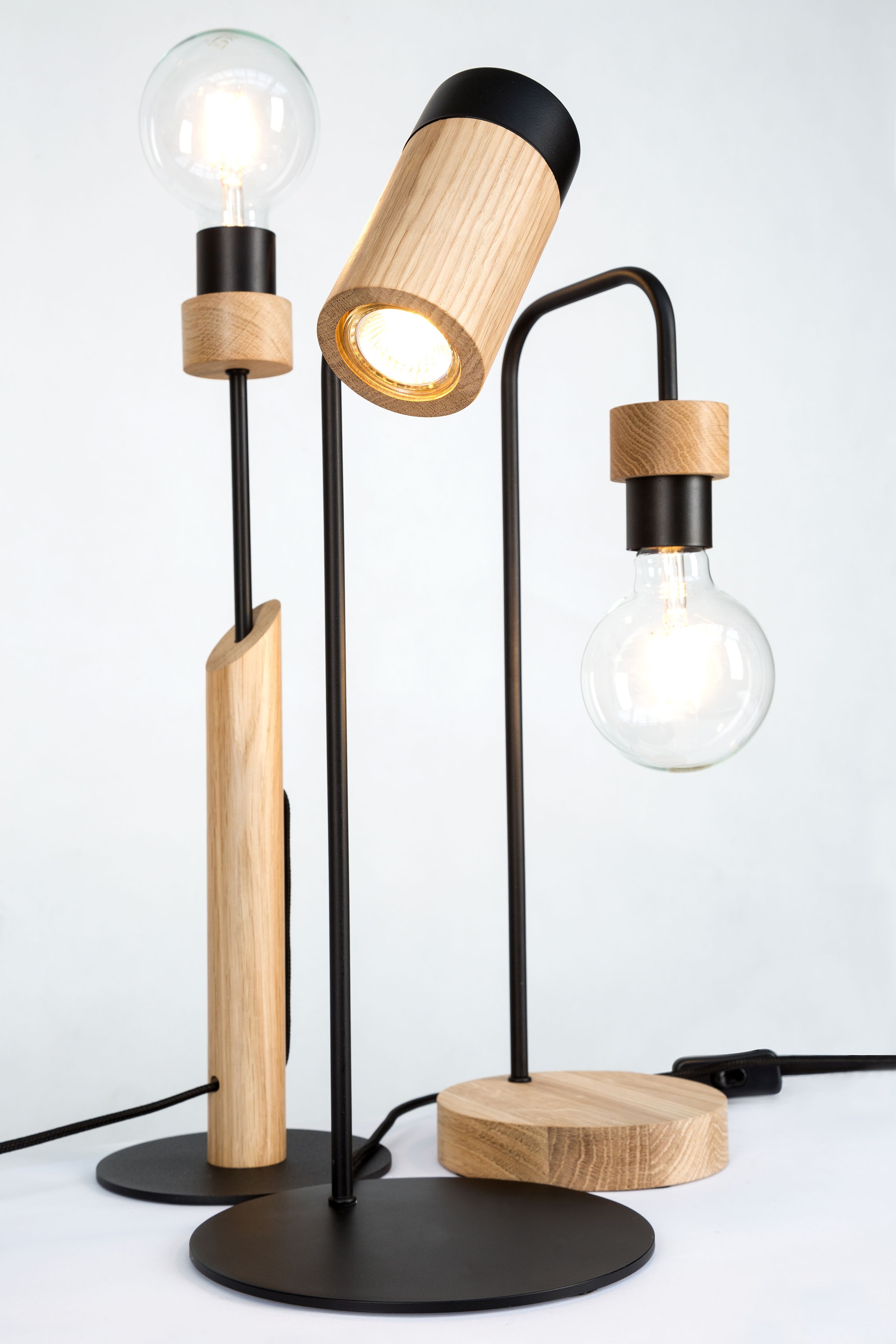 BRITOP LIGHTING Tischleuchte »SOLANGE«, Leuchtmittel E27 | Leuchtmittel wechselbar-ohne Leuchtmittel, Aus Eichenholz, Nachhaltig mit FSC®-Zertifikat,mit Schnurschalter
