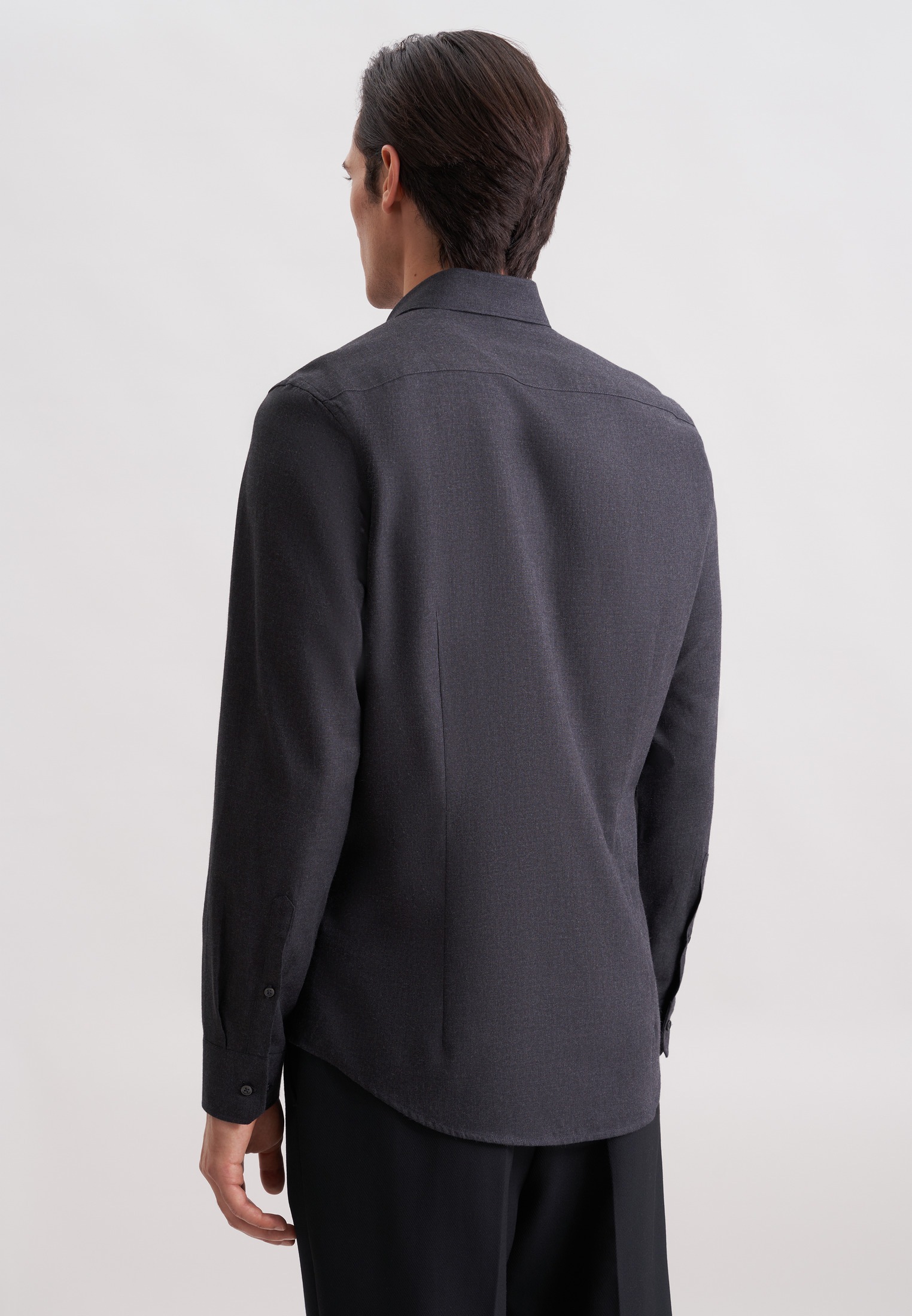 seidensticker Flanellhemd "Schwarze Rose" Slim 1/1 Kentkragen Uni günstig online kaufen