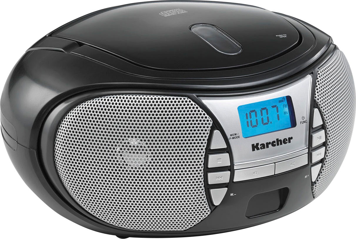 Karcher Boombox »RR 5025«, (FM-Tuner-UKW mit RDS 2,2 W), CD Radio, UKW Radio, Batterie/Netzbetrieb, Kopfhöreranschluss