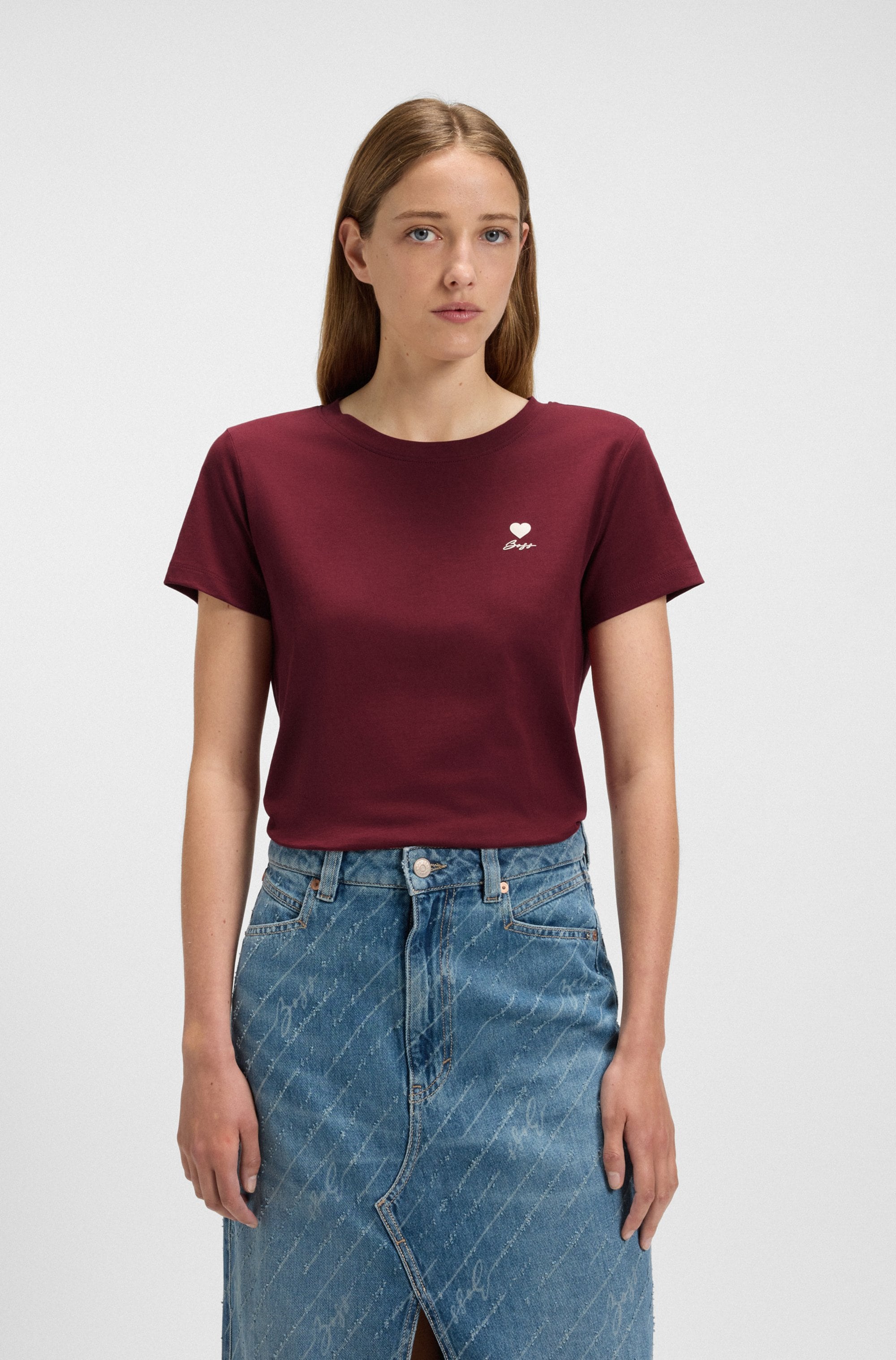 BOSS ORANGE T-Shirt "Esogo Premium Damenmode" mit Artwork auf der Brust günstig online kaufen