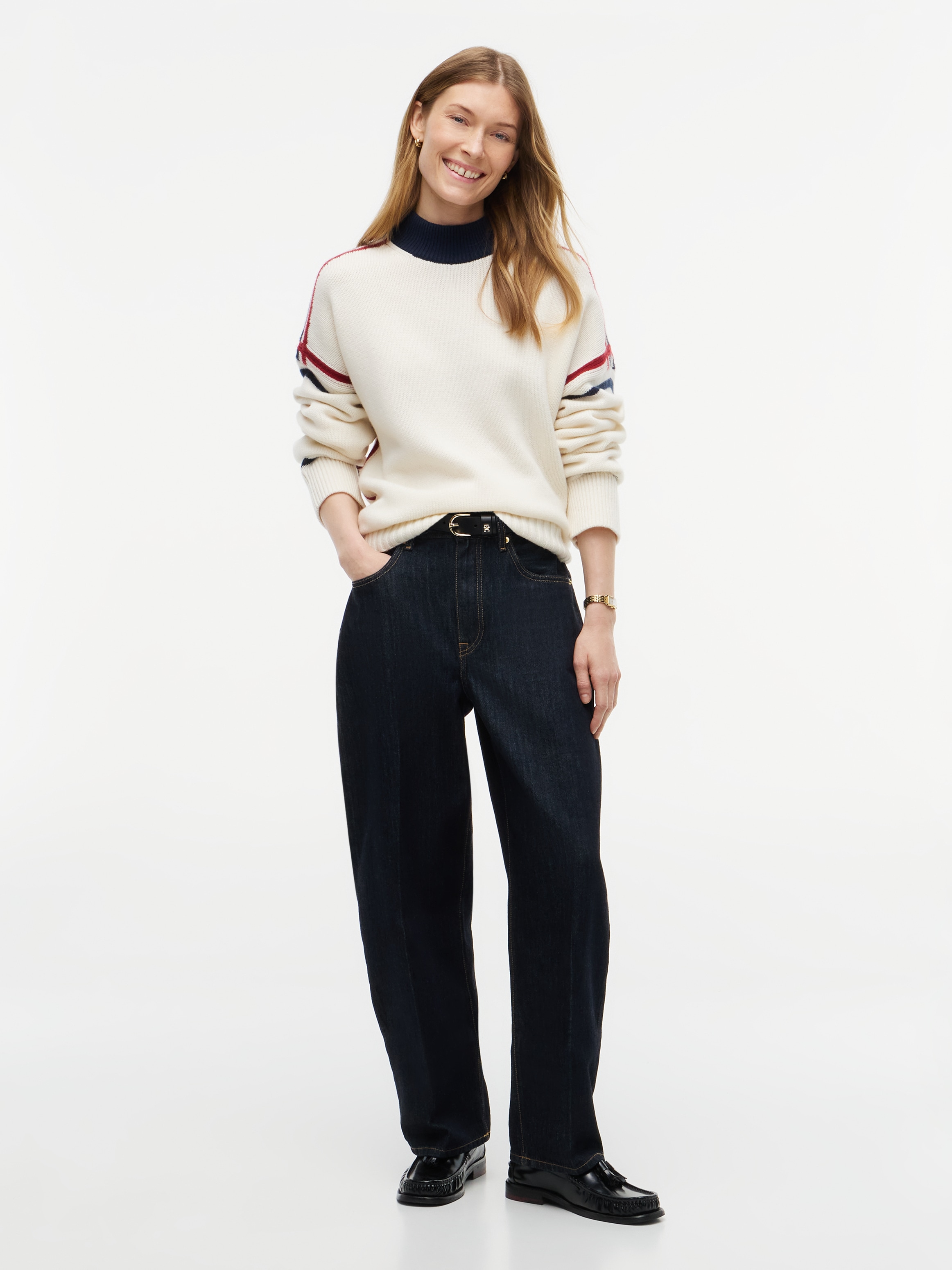 Tommy Hilfiger Strickpullover »RWB MK-NK RLX FIT SWT« aus Wolle, relaxed fit