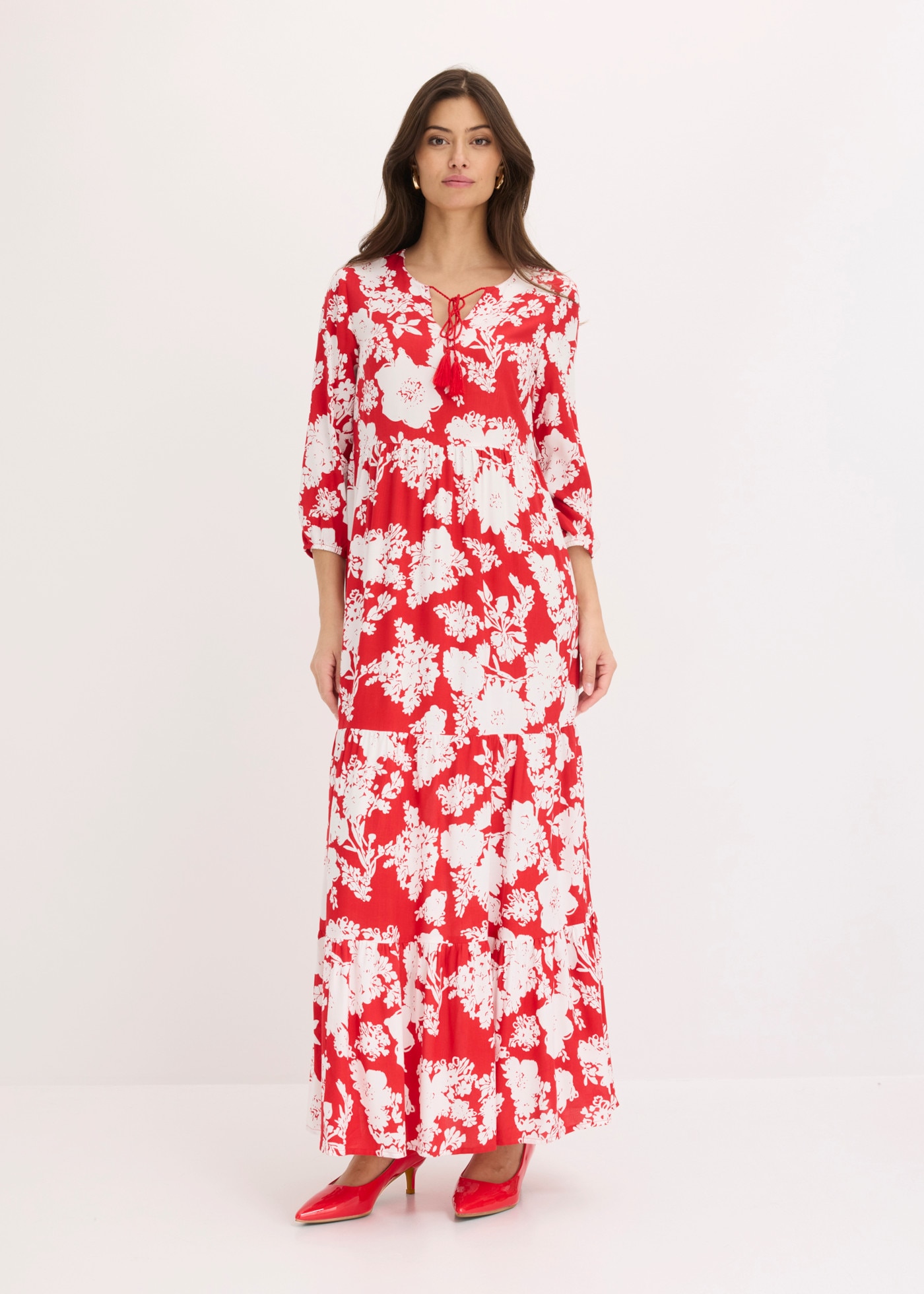 bonprix Maxikleid für Frühling und Sommer, aus Viskose, ausgestellte Passform