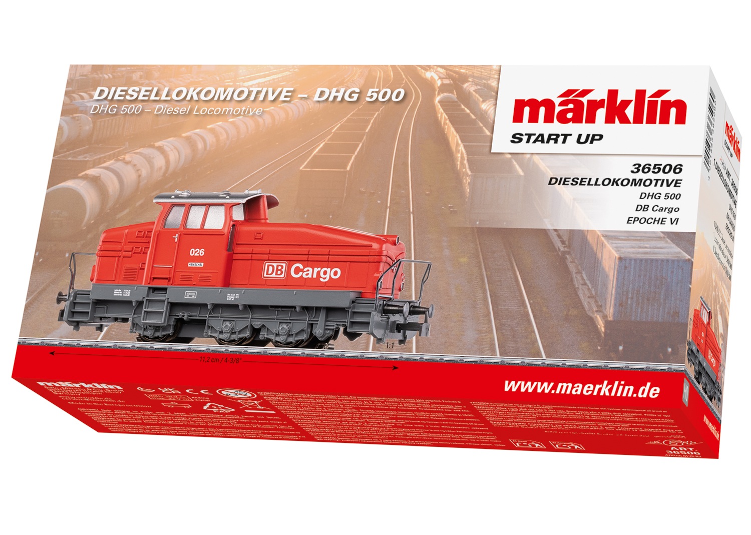 "Diesellokomotive MÄRKLIN ""Märklin Start up, Diesellok DHG 500 DB Cargo - 36506"", rot, Modelleisenbahn-Fahrzeuge, Kinder, Kunststoff, Metall, mit