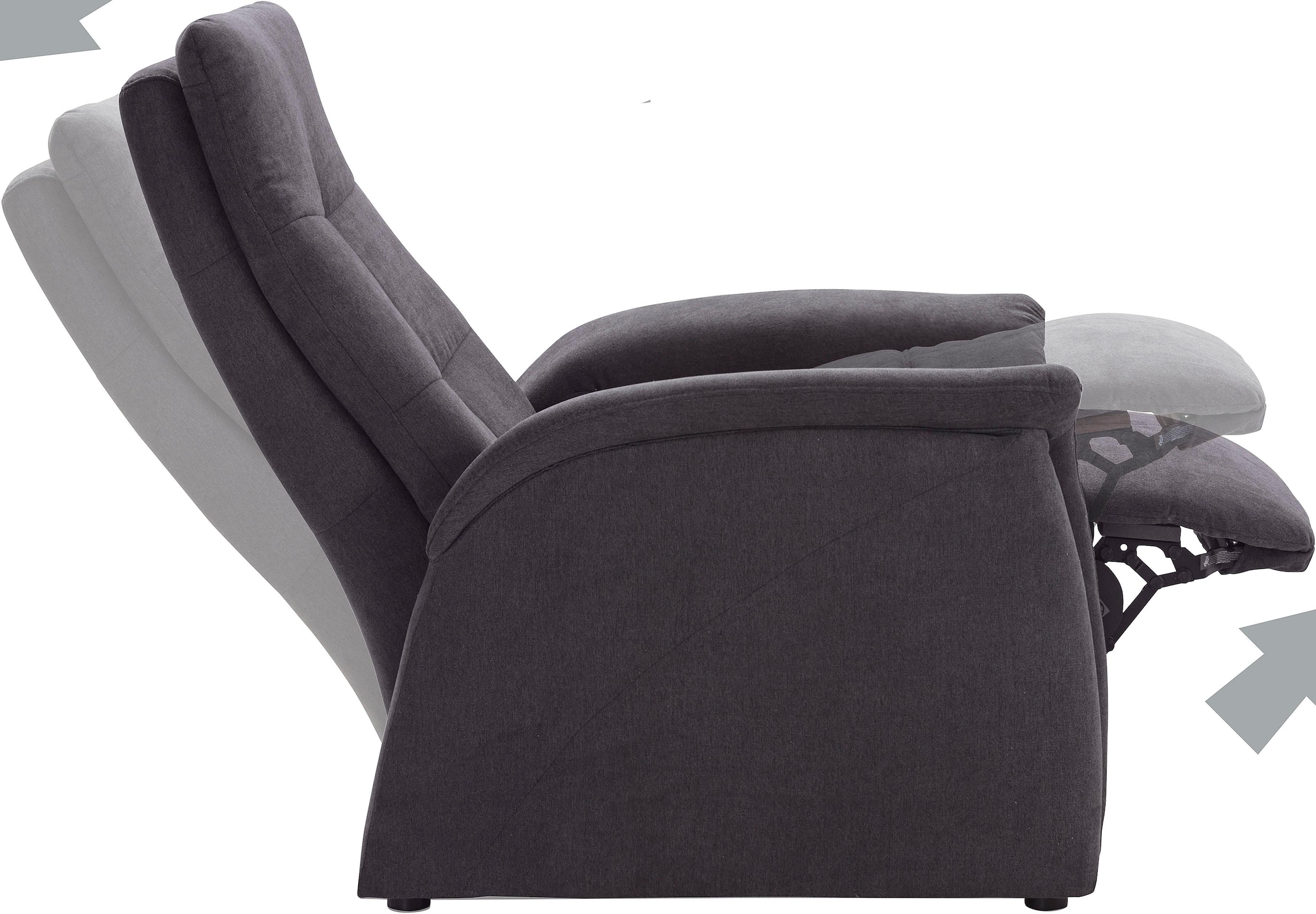exxpo - sofa fashion Sessel »Tivoli, Hochlehnsessel, Relaxsessel, Kinosessel, bequem«, (Set), mit Relaxfunktion, schmale Armlehnen