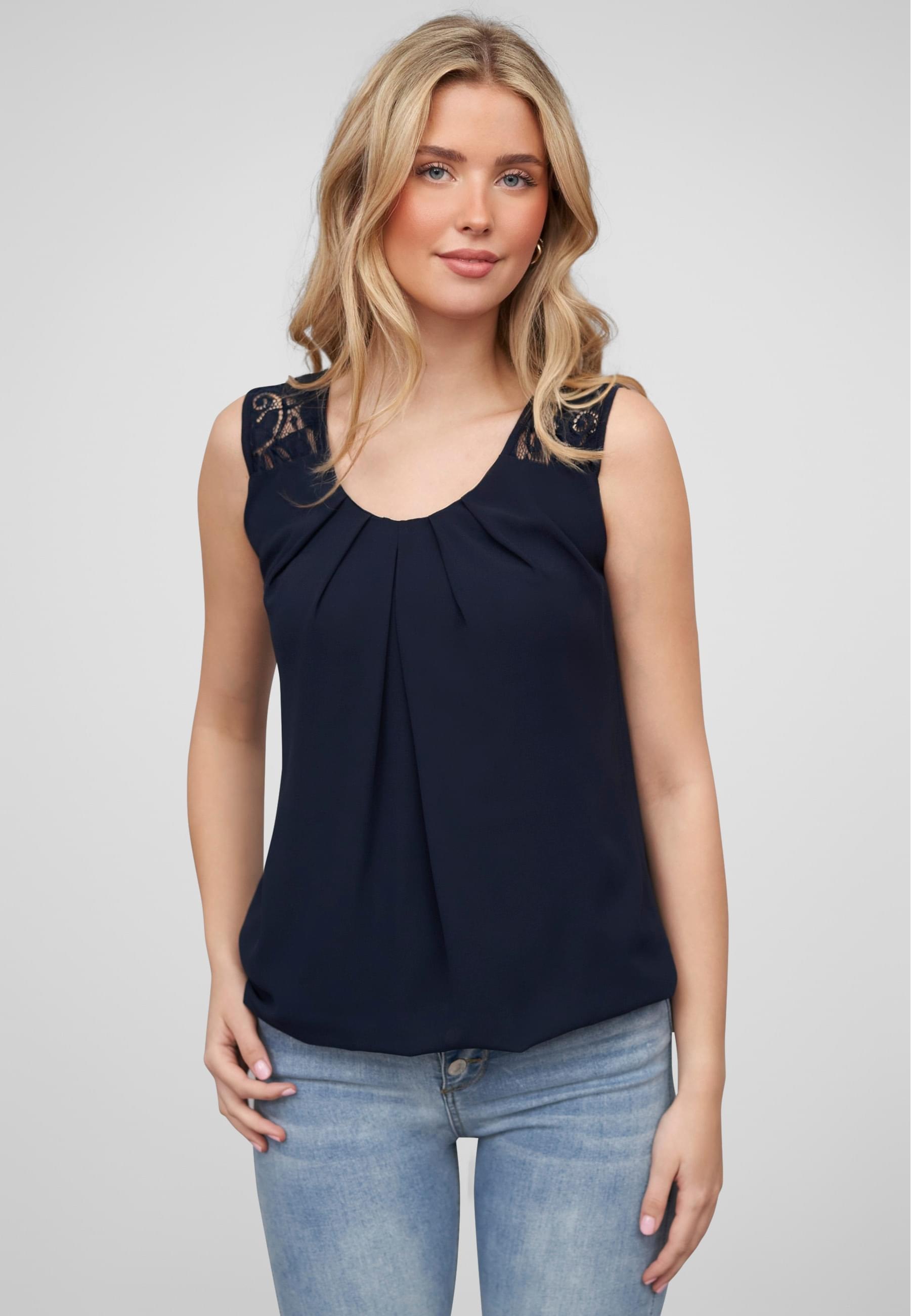 CLOUD 5IVE Klassische Bluse »CLOUD 5IVE Cloud5ive Damen Chiffon Top mit Spitzendetails«