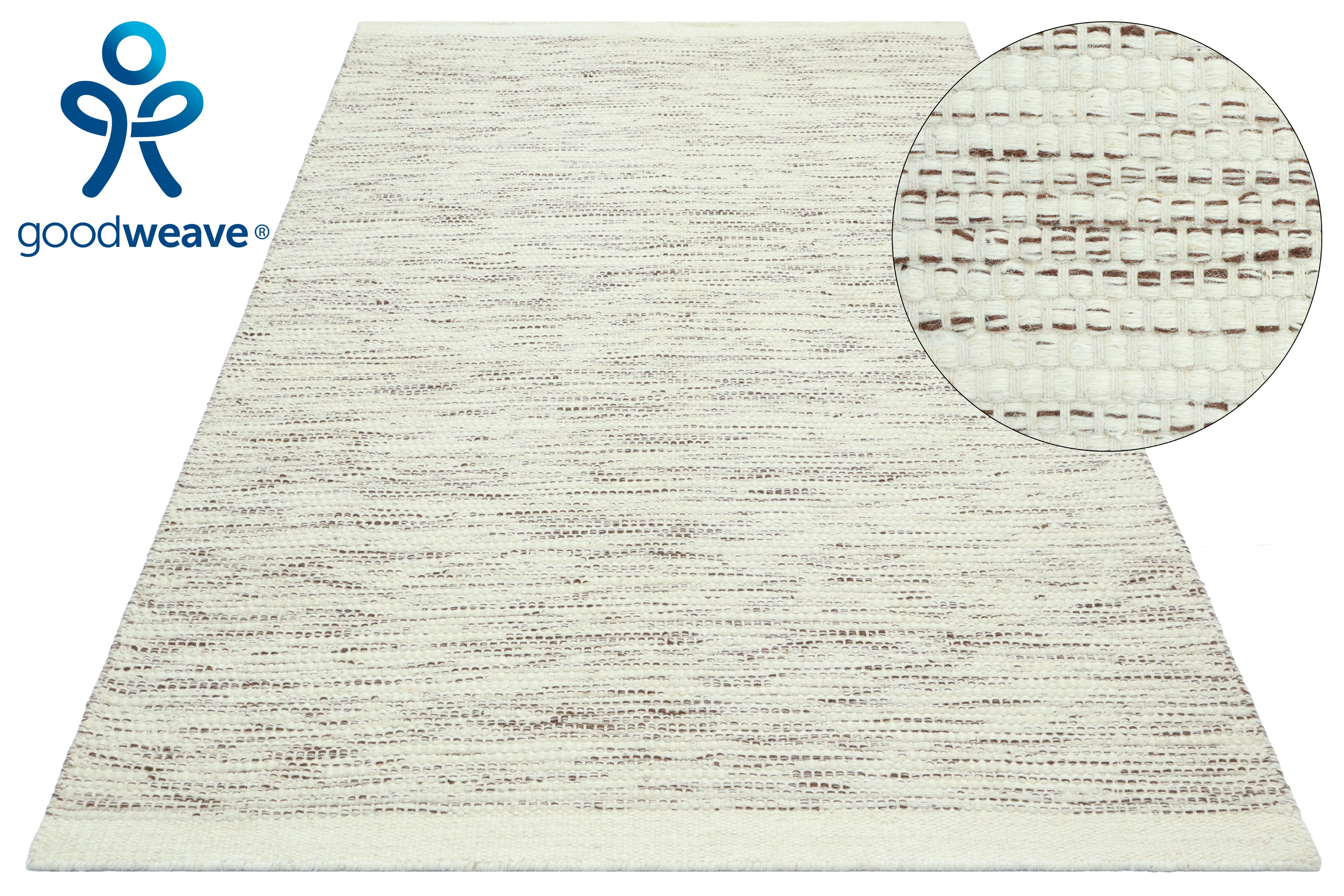 OTTO home Teppich "Lirra, mit hohem Wollanteil, Wolle-Baumwoll-Mix" rechteckig 6 mm Höhe zeitloses Design, Webstruktur, Wohnzimmer, Schlafzimmer, Esszimmer