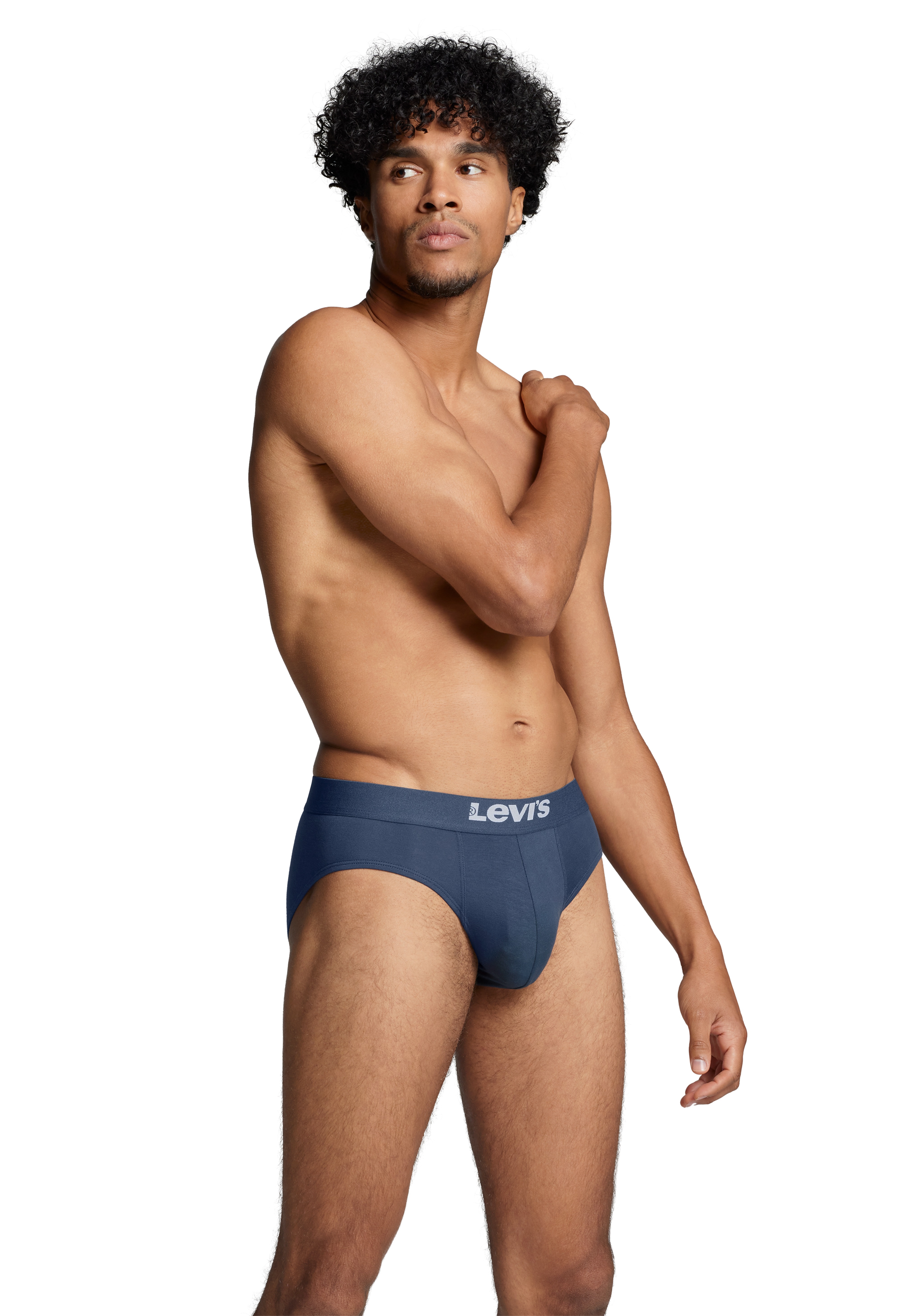 Thumbnail - Levis Slip "LEVIS MEN SOLID BASIC BRIEF ORG CO 2P" 2er Pack, mit kontrastreichem Logobund, ohne Eingriff