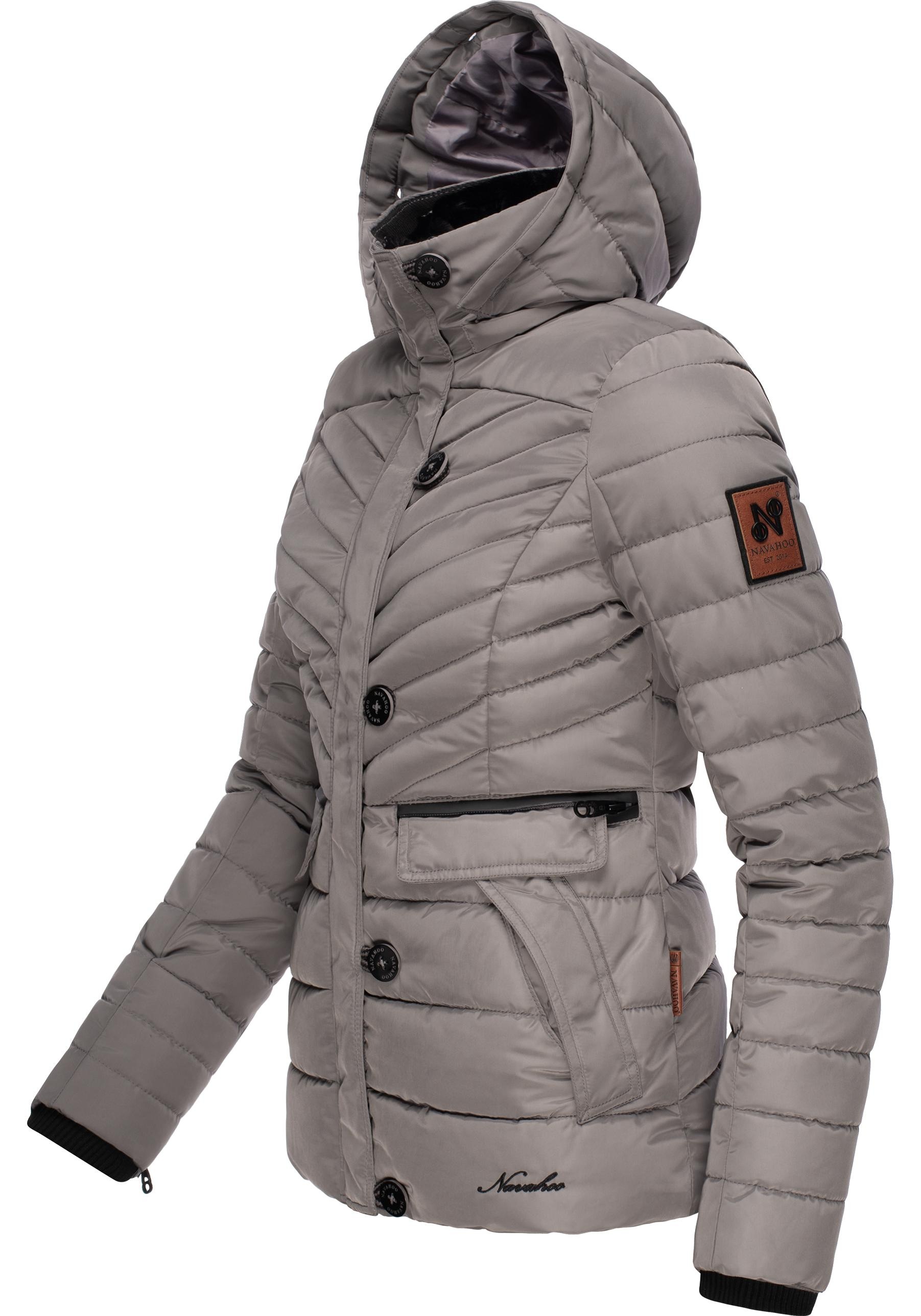 Navahoo Winterjacke »Wisteriaa«, mit Kapuze, Warm gefütterte Steppjacke mit Kunstfell-Kapuze