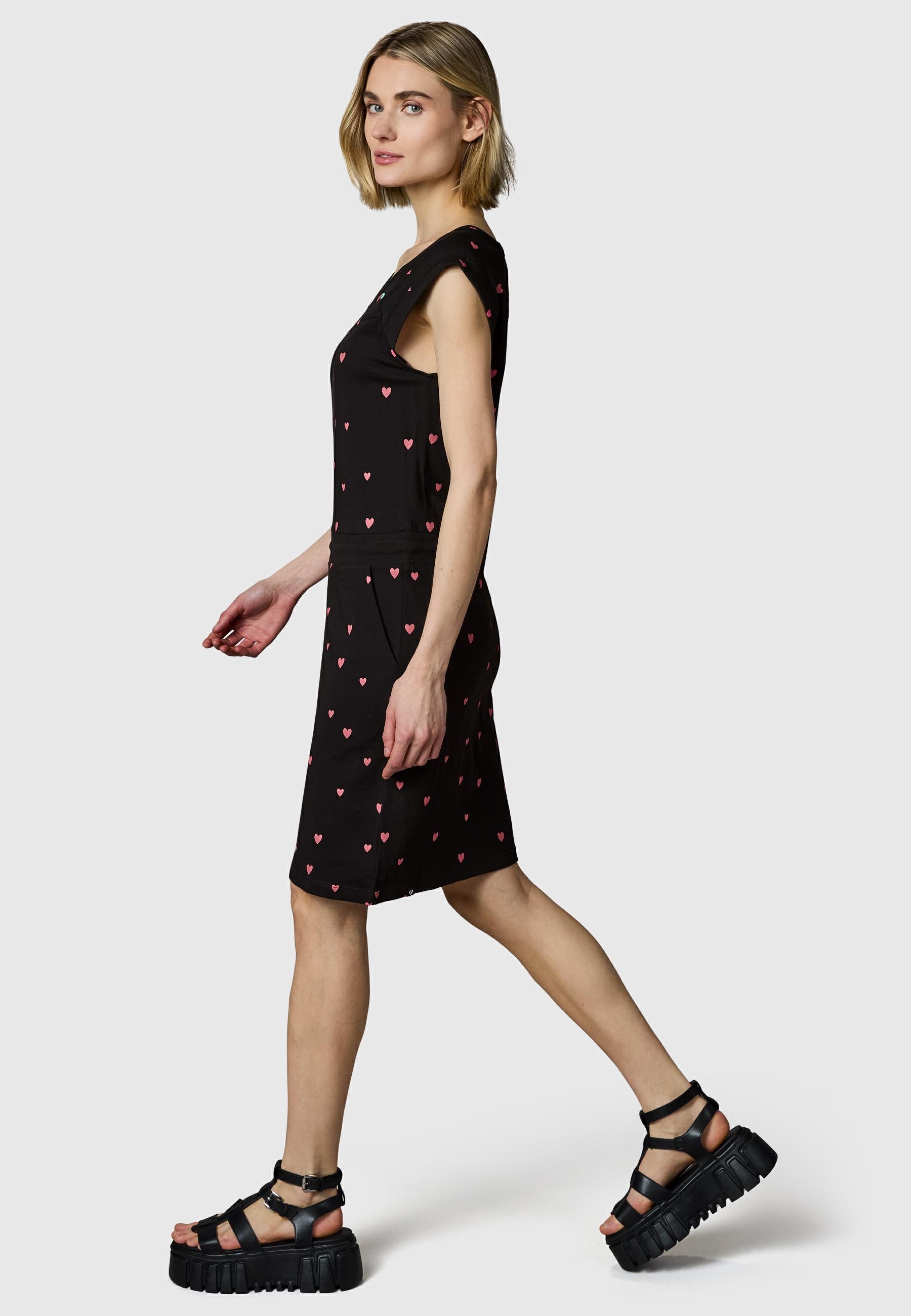 Ragwear Sommerkleid »Penelope Hearts YOUMODO« Außentaschen | Eingrifftaschen leichtes Baumwoll Kleid mit verspieltem Print