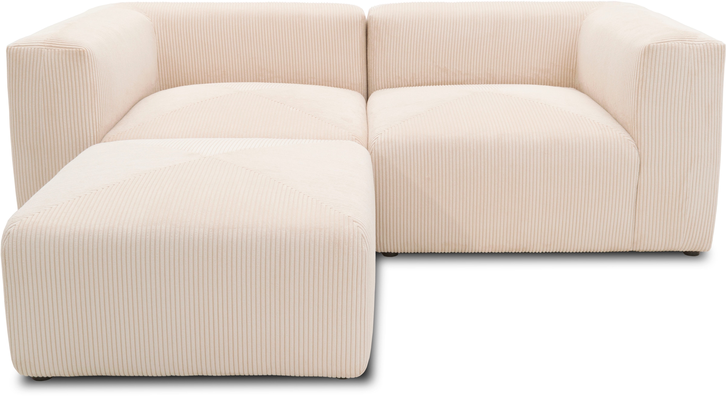 RAUM.ID Ecksofa »Gerrid L-Form«, Cord, Modulsofa, bestehend aus 2 Eckelementen + 1 Hocker
