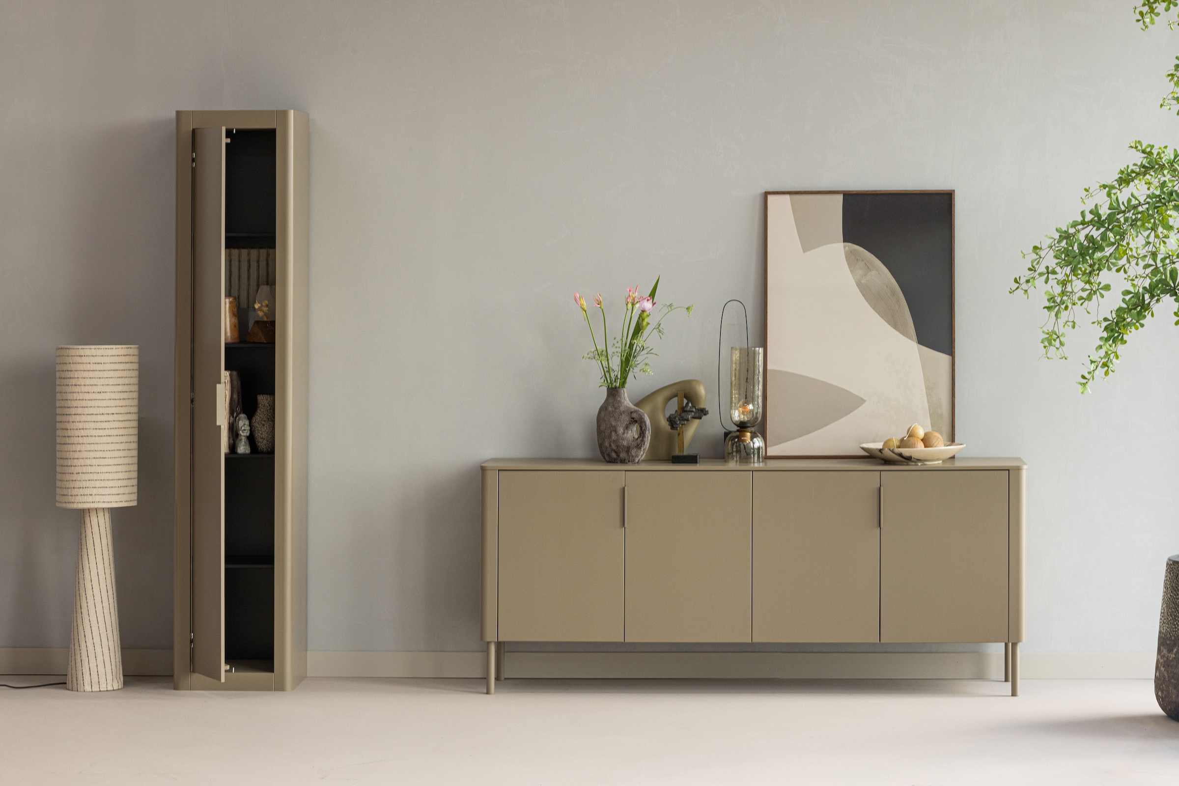 WOOOD Mehrzweckschrank »Gunnar FSC® Mix Kiefernholz mit sichtbare Maserung 45x39x217 cm« Tragkraft 30 kg, abgerundete Ecken, Wandbefestigung empfohlen