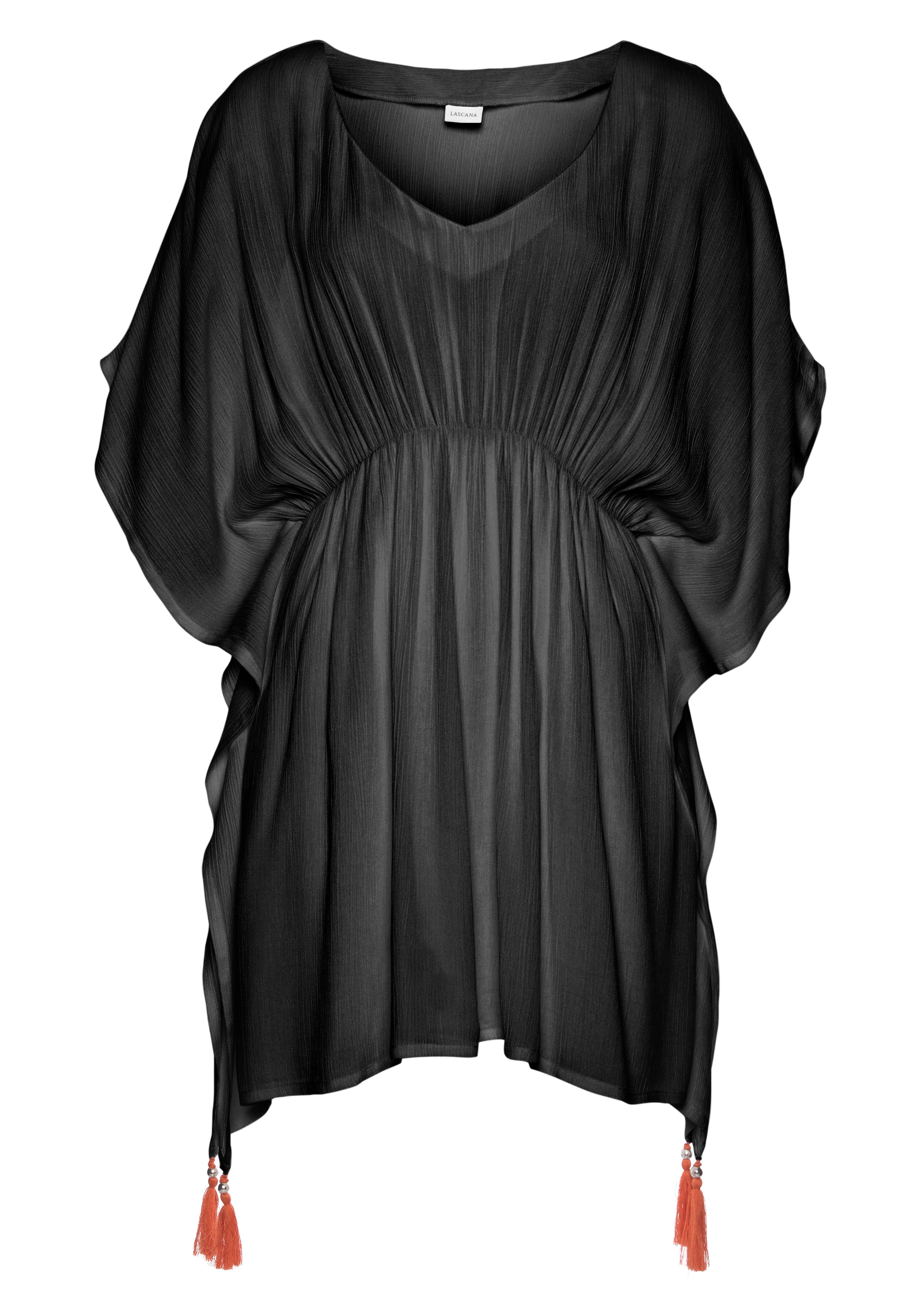 LASCANA Tunika, aus gekreppter Viskose, Blusenkleid, Strandmode, transparent