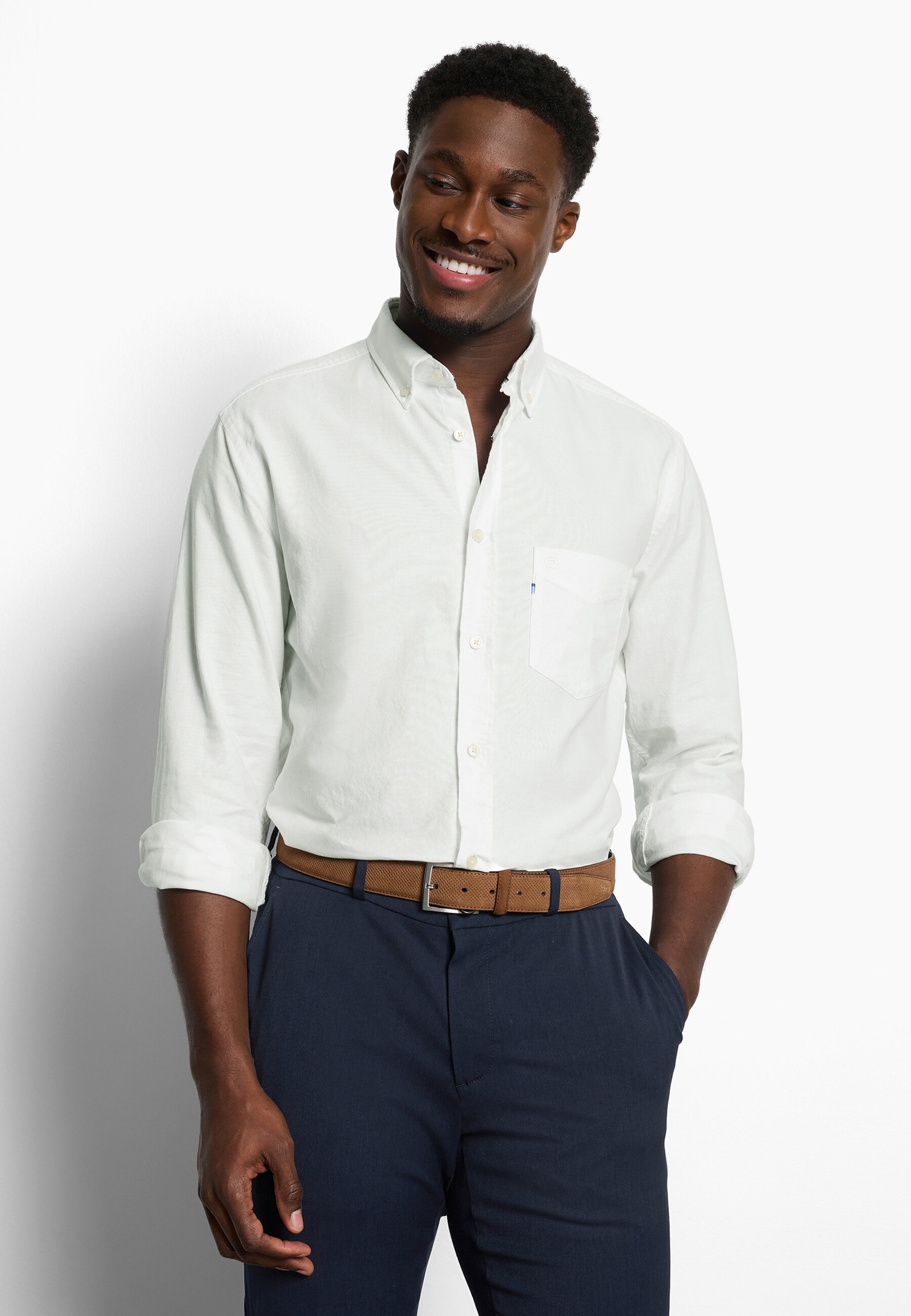 OLYMP Langarmhemd "OLYMP Casual, Regular Fit, Button-down"