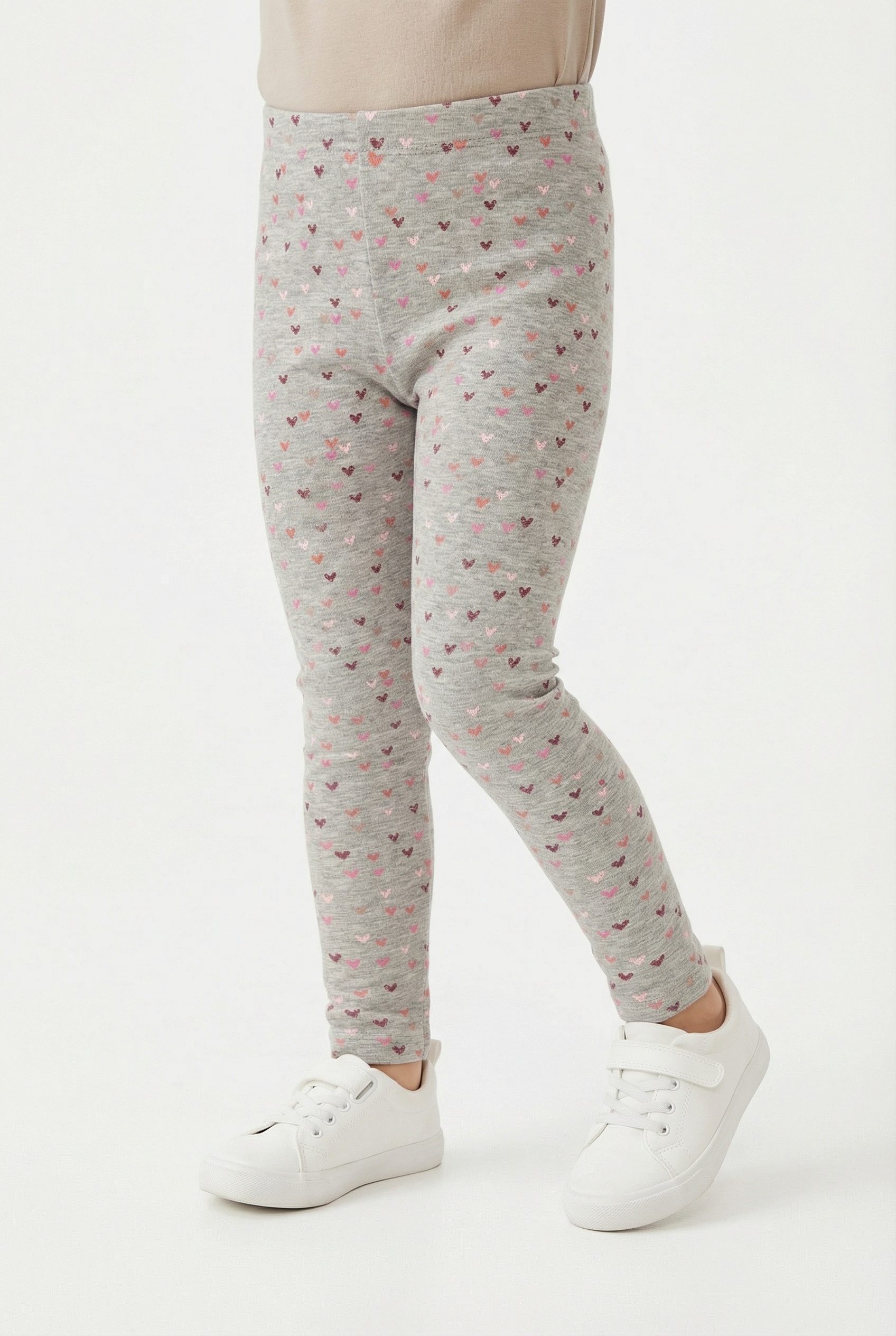 happy girls Strickleggings im süßen Herzchen-Allover