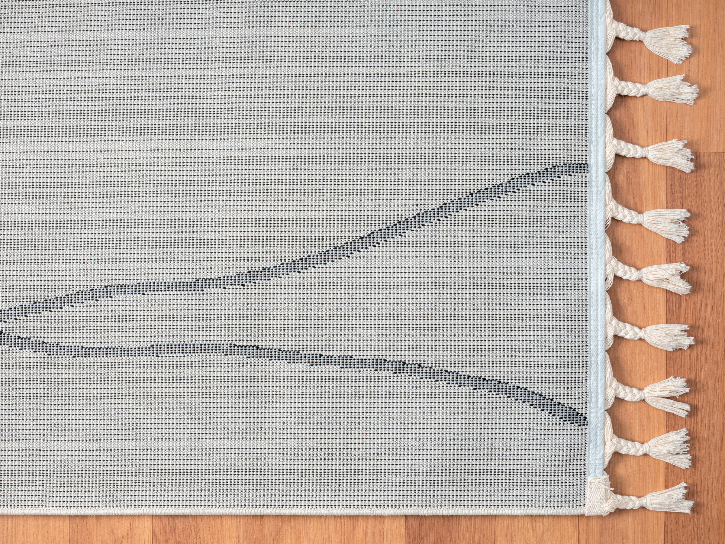 My Flair Moroccan Drawline Rug White/Black 140x200cm 3