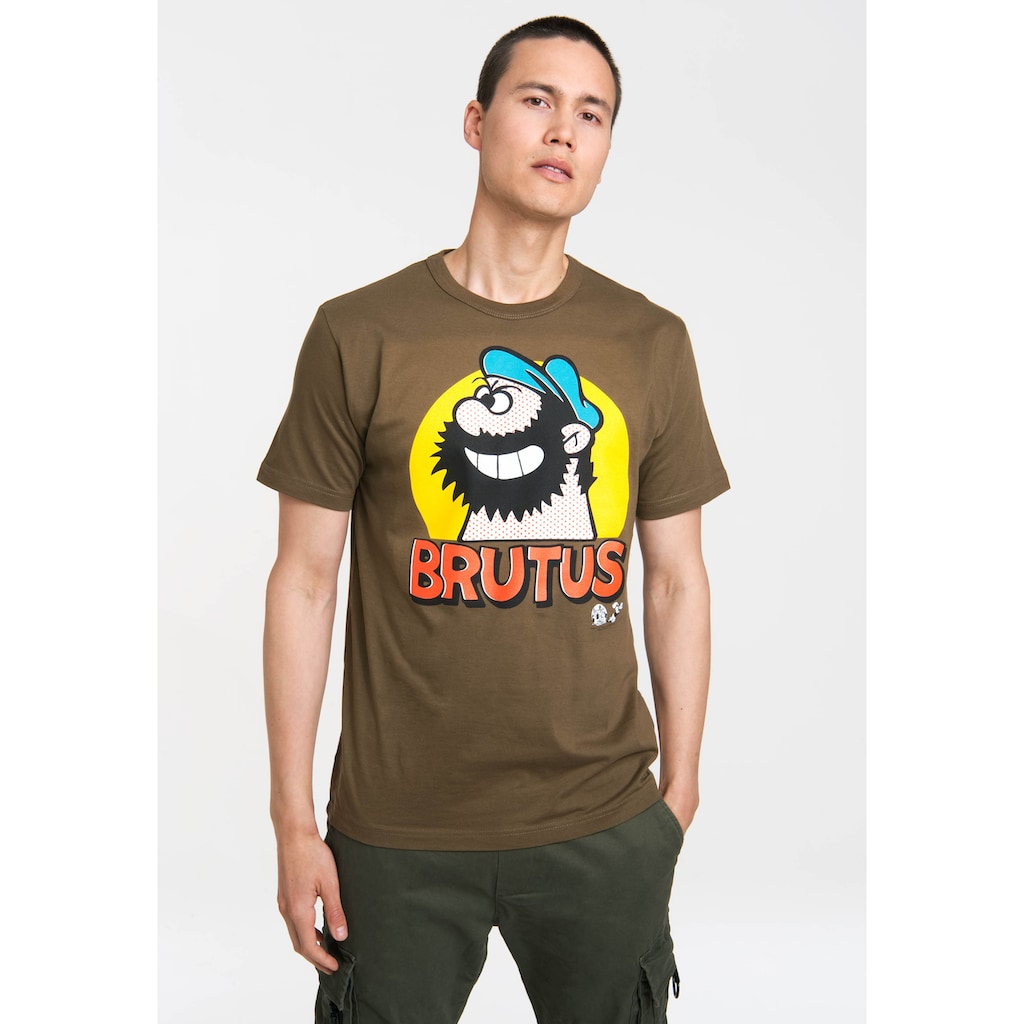 LOGOSHIRT T-Shirt »Popeye Brutus Popart« mit kultigem Brutus-Frontprint