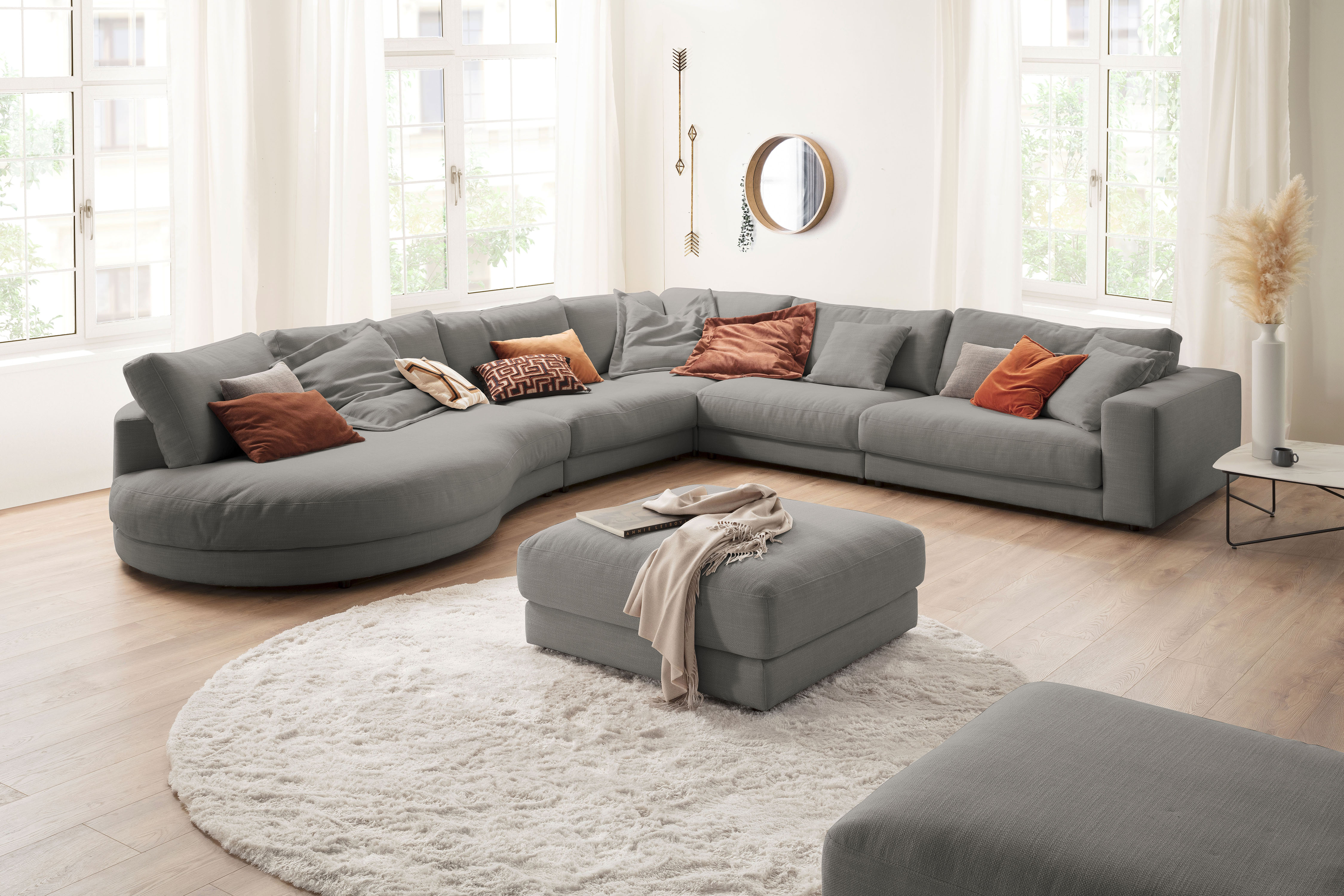 3C Candy Ecksofa "Enisa II, bequem und komfortabel, Mega Familiensofa, L-Form" incl. 3 Flatterkissen, wahlweise mit Flecken-Schutz-Bezug Easy care