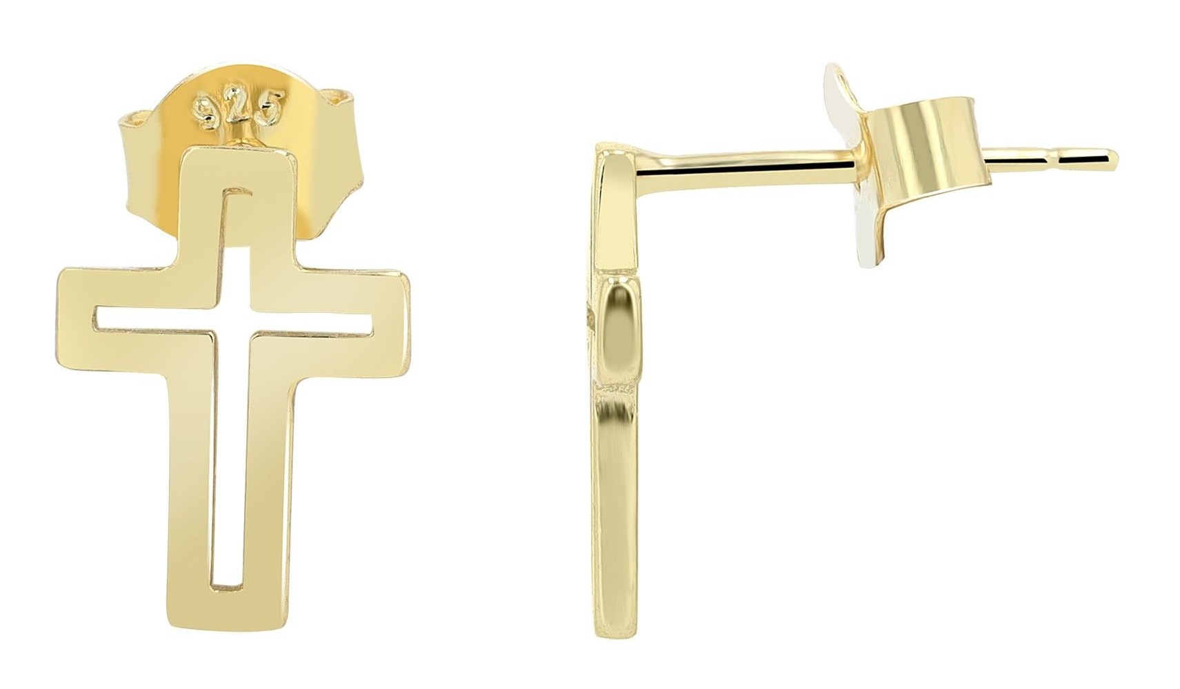 Adelia´s Paar Ohrhänger "Damen Ohrringe – Ohrstecker Kreuz aus 925 Silber" günstig online kaufen