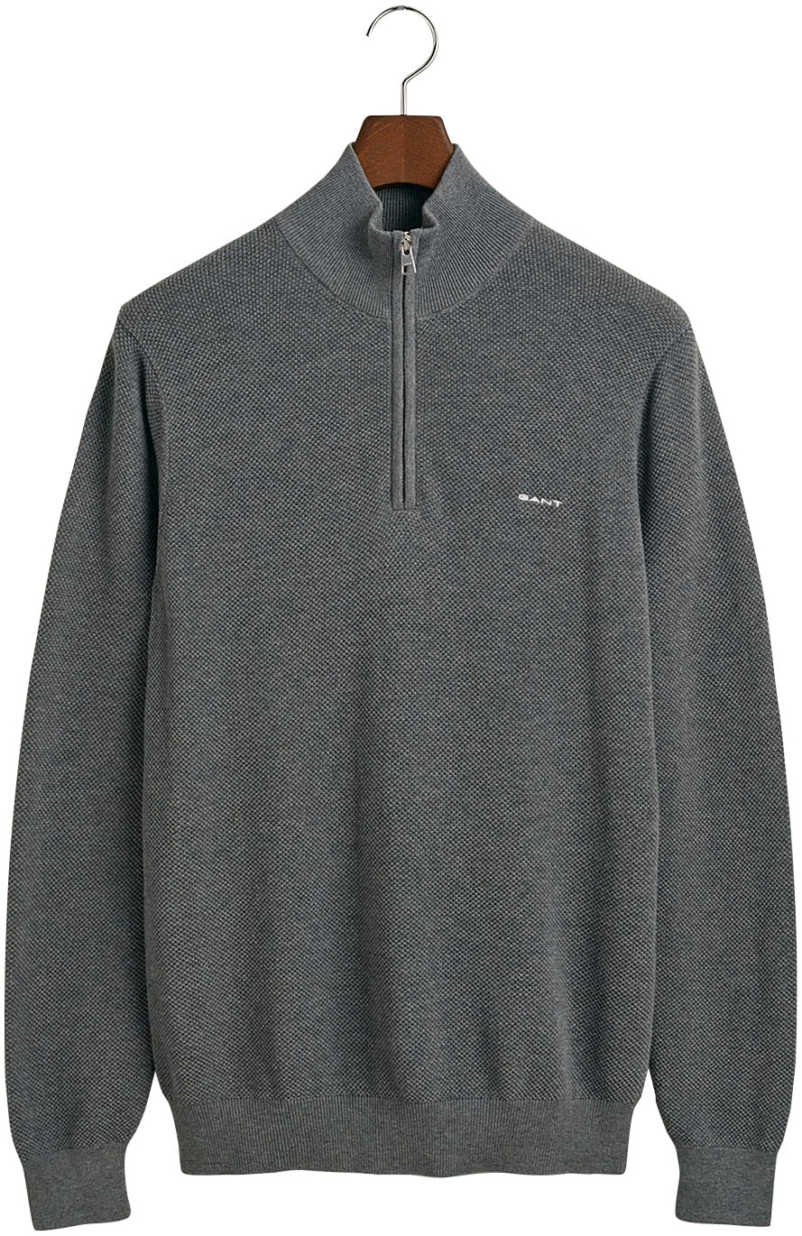 Gant Troyer »COTTON PIQUE HALF ZIP«, mit Piqué-Struktur