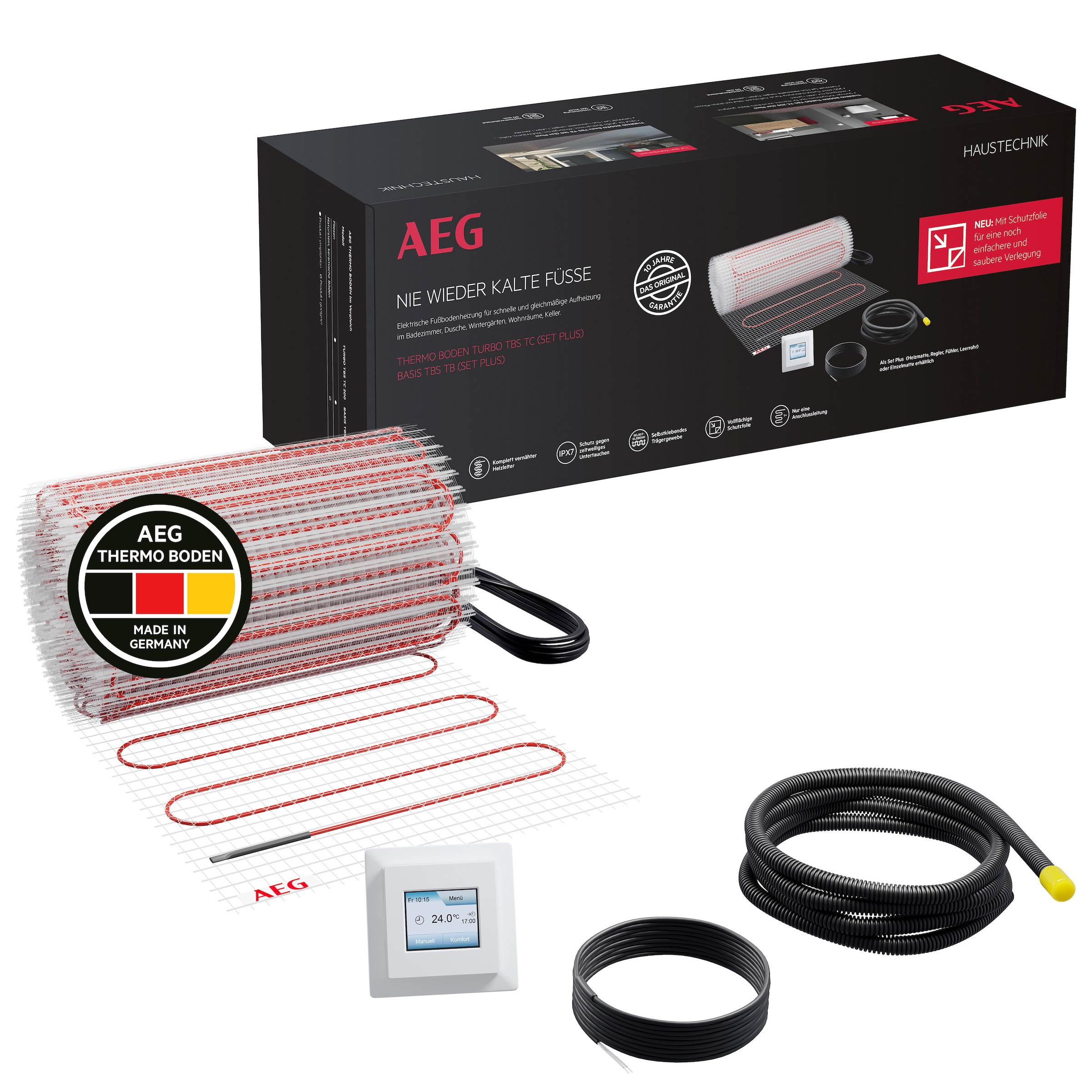 AEG Haustechnik Fußbodenheizung "Turbo Thermo Boden "TBS TC 200/3 Set Plus"" Elektrische Fußbodenheizung, Komplettset 3 m², 200 W/m²