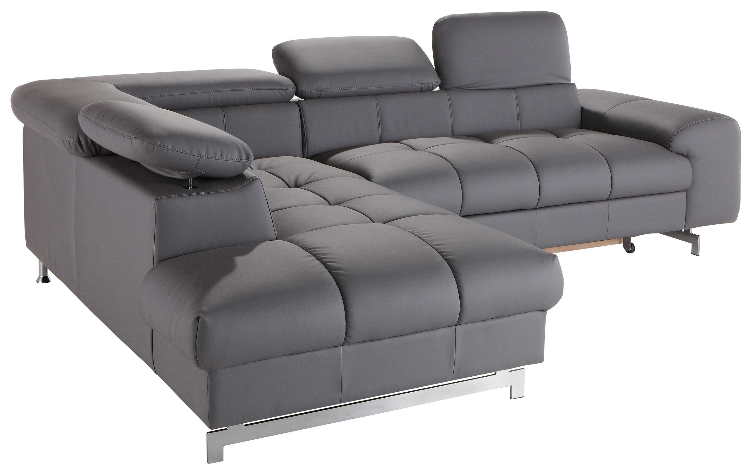 COTTA Ecksofa »Chef L-Form«, mit Kopfteilverstellung, edle Metallkufen, wahlweise mit Bettfunktion