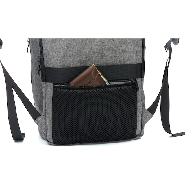 Fillikid Wickelrucksack »Dublin, grau melange«, mit Wickelauflage kaufen |  BAUR