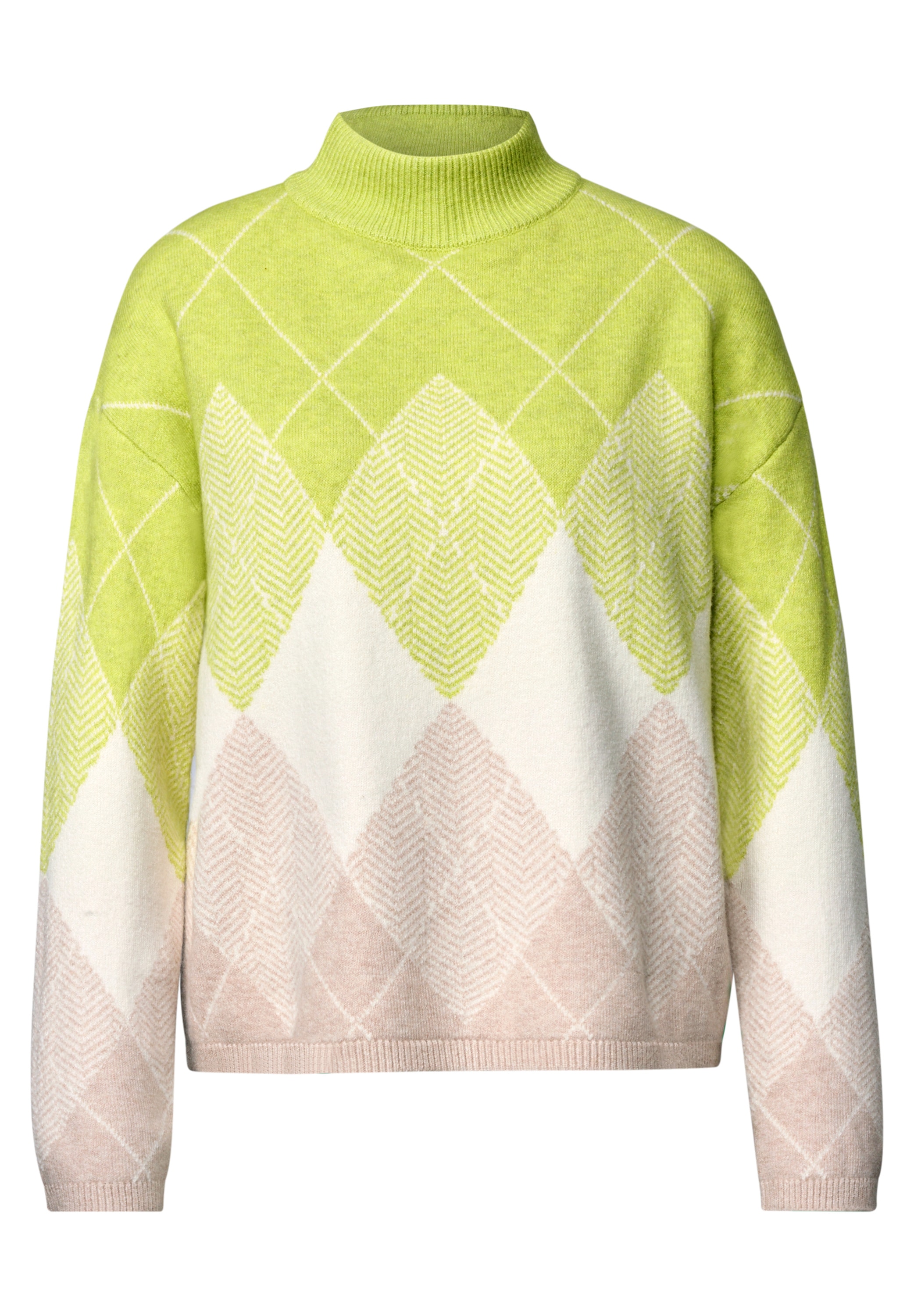 STREET ONE Stehkragenpullover aus softem Materialmix