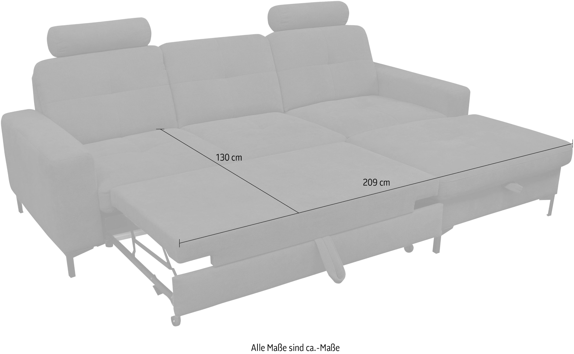 alina Ecksofa »Stelvia«, Inklusive Nackenstützen, Breite 254 cm