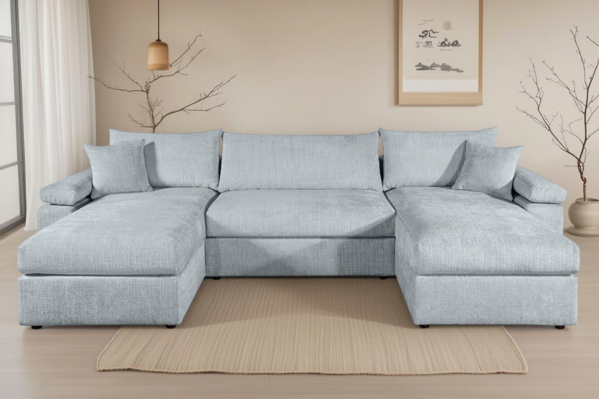 OTTO home "Cosy U-Form, B: 309 cm, XXL-Wohnlandschaft mit Federkern" 2 Zierkissen, Mega-Sofa, Cord oder Struktur weich, Kaltschaumauflage