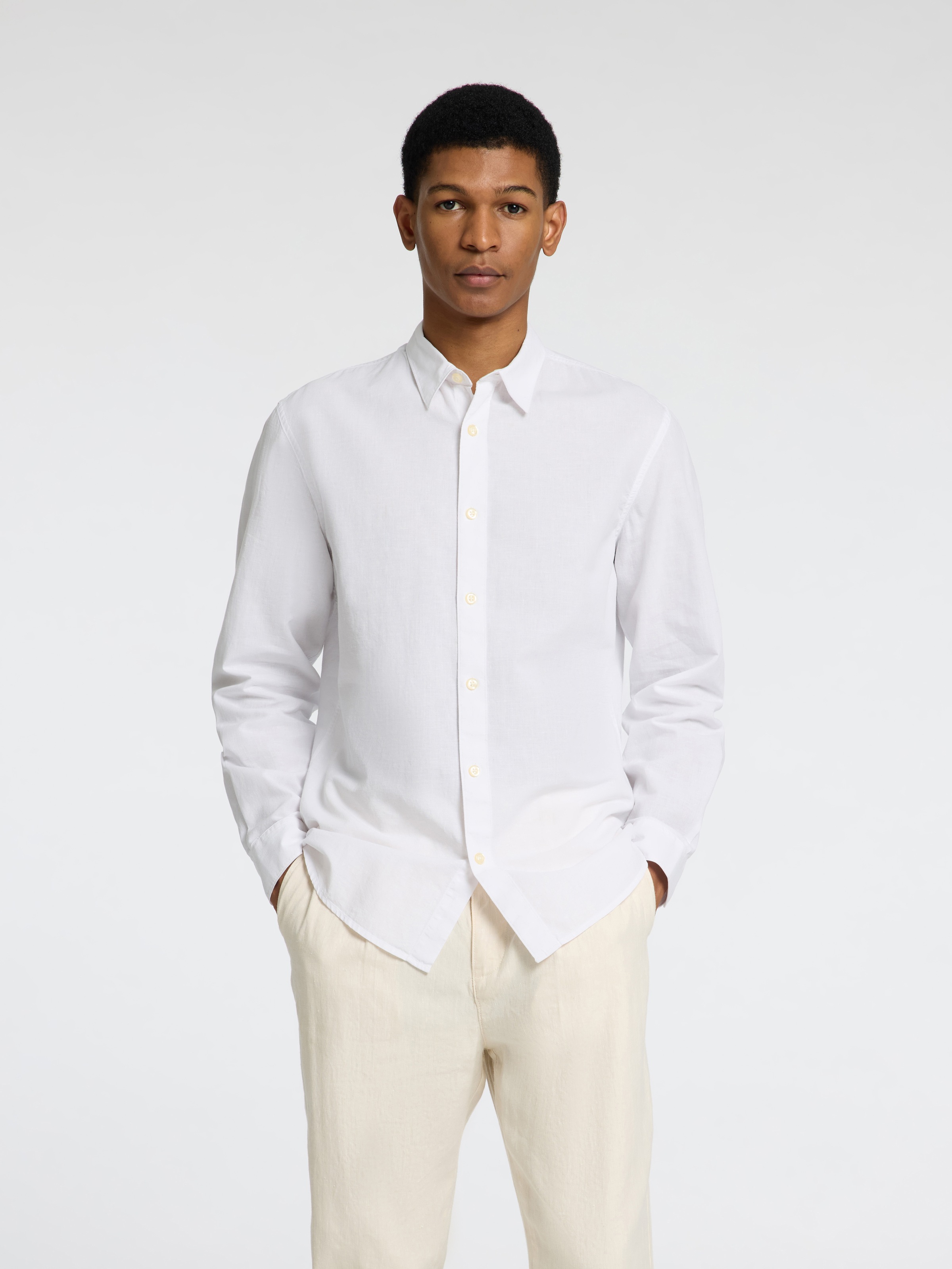 SELECTED HOMME Leinenhemd »SLHSLIMNEW-LINEN SHIRT LS NOOS«, unifarben