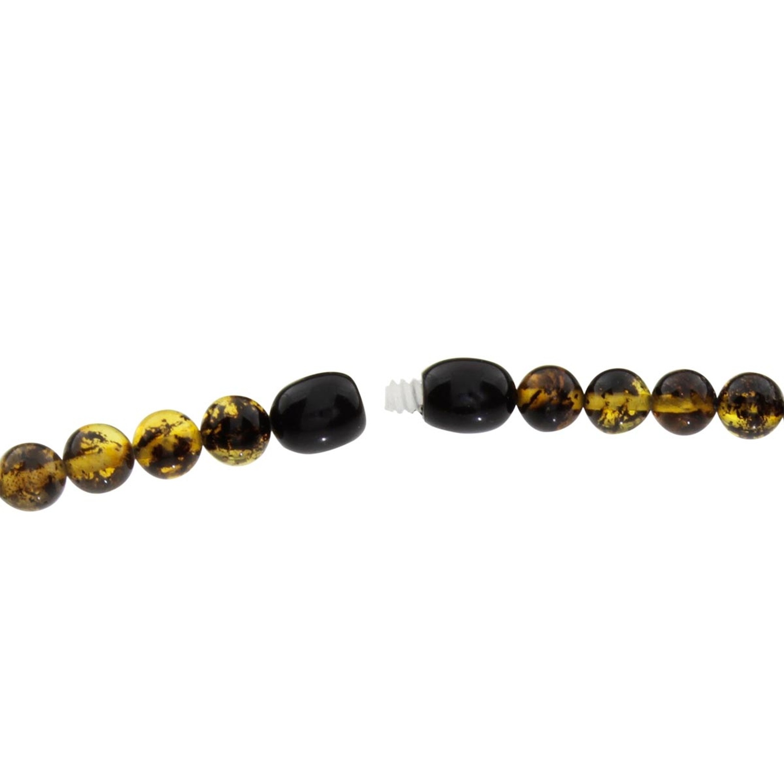 Kette ohne Anhänger OSTSEE-SCHMUCK "- Kugel 5 mm - Bernstein -" Gr. 42, grün (grün, bernsteinfarben), Halsketten, Damen, 42, Bernstein 3