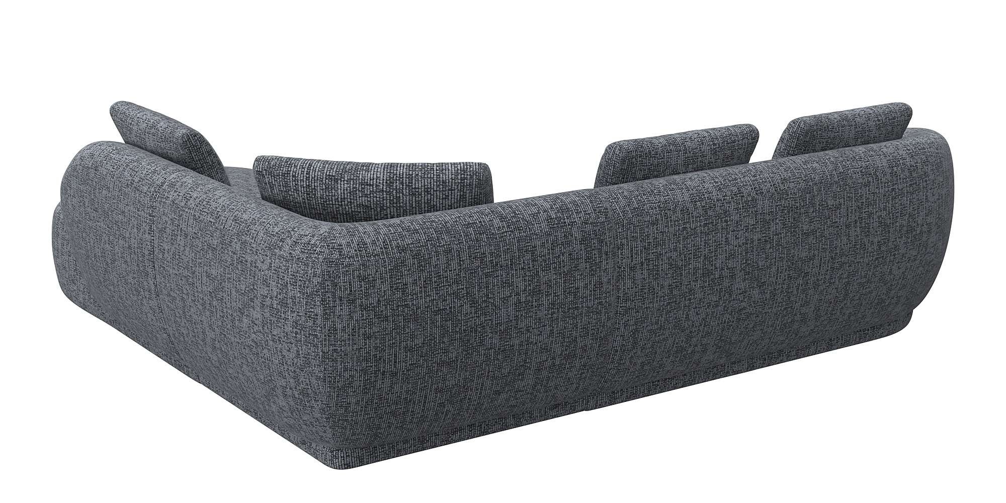 FLEXLUX Ecksofa »Torino, rund, L-Form, Sofa-Ecke mit Ottomane«, Modernes, organisches Sofa-Design, Kaltschaum, Wellenunterfederung