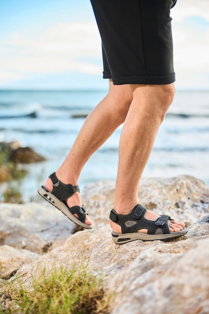 Rieker Sandale, Trekkingsandale, Outdoorsandale, Sommerschuh mit Klettverschlüssen
