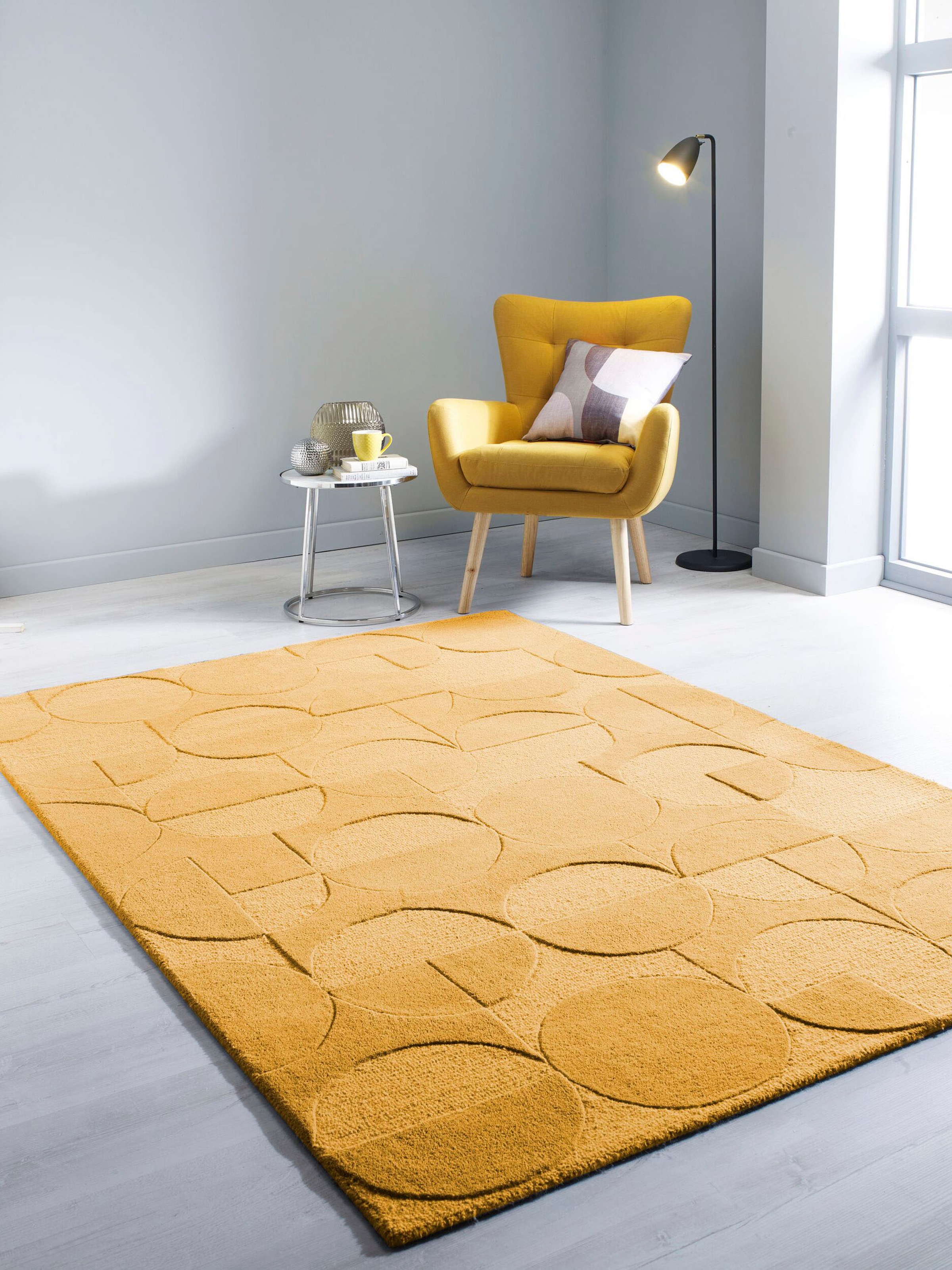 FLAIR RUGS Wollteppich »Gigi«, 8 mm Höhe, aus 100% Wolle, geometrisches Design, fußbodenheizungsgeeignet