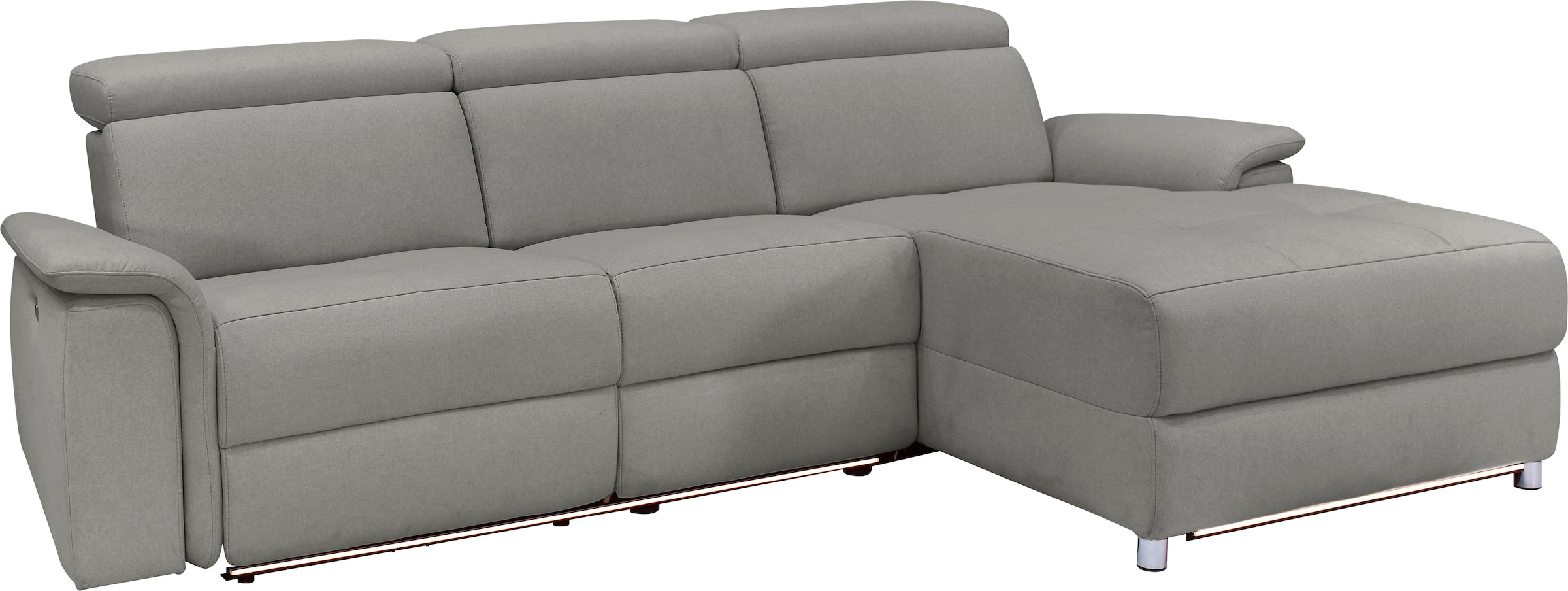 Places of Style Ecksofa »Pareli, L-Form, 259cm,m. Recamiere, Echtleder, Kunstleder, Webstoff«, man. o. elektr. Relaxfunktion, USB/Kopfteilverstellg u. LED