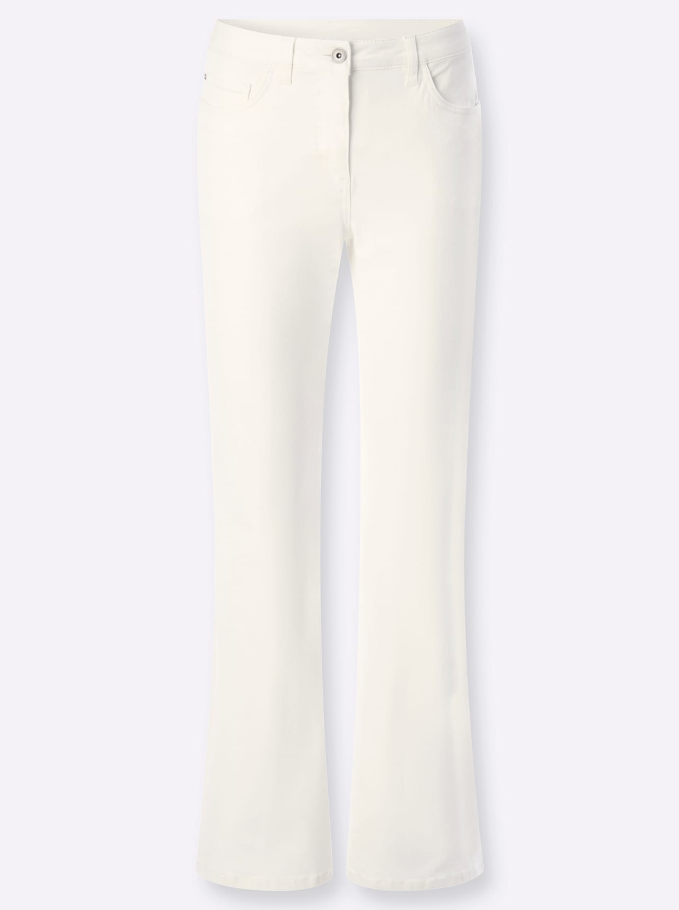 5-Pocket-Jeans INSPIRATIONEN, Damen, Gr. 50, Normalgrößen, weiß, 98% Baumwolle, 2% Elasthan, unifarben, lang, Jeans 5-Pocket-Jeans 2