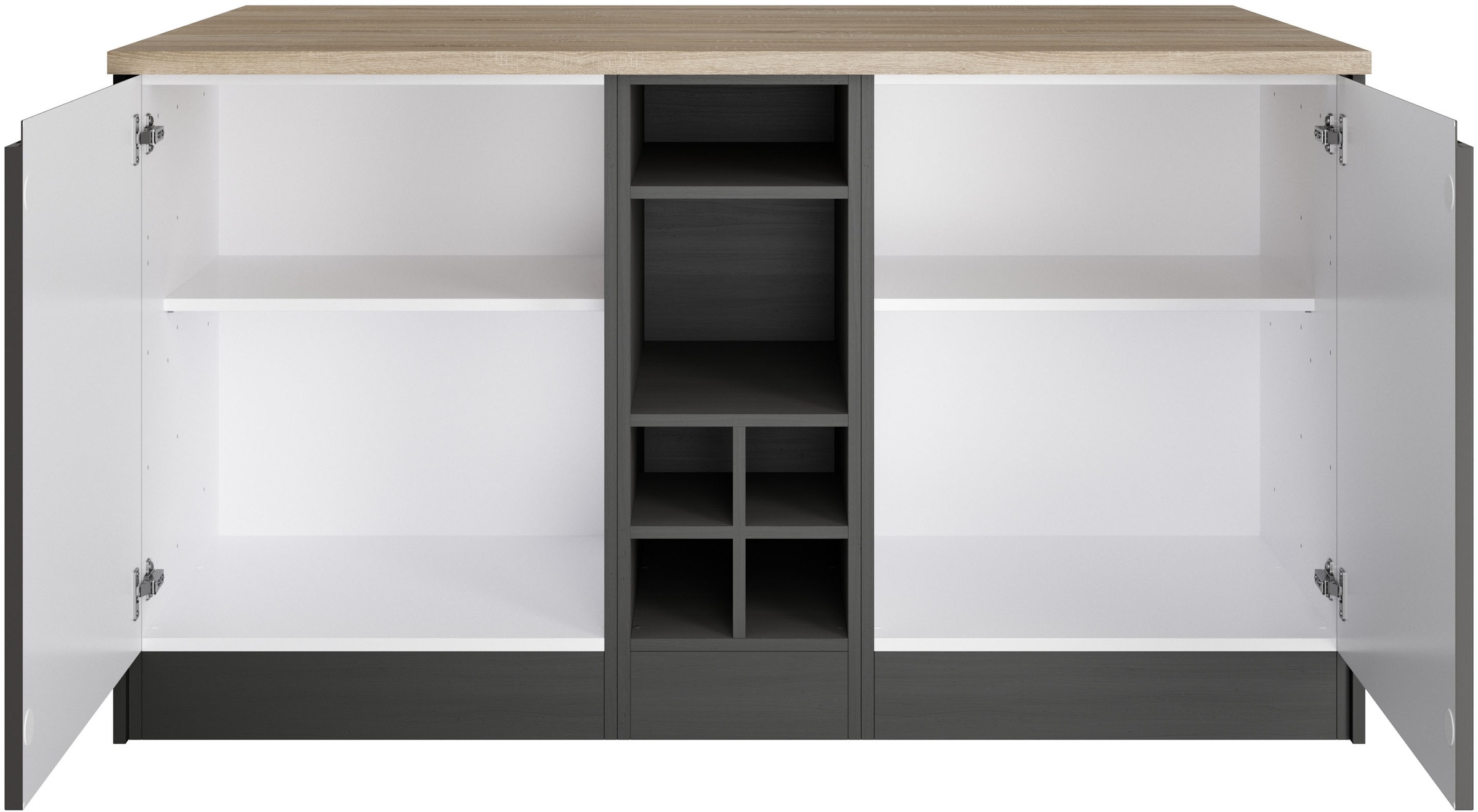 HELD MÖBEL Kücheninsel »Virginia«, Breite 153 cm, MDF-Fronten, Flaschenregal