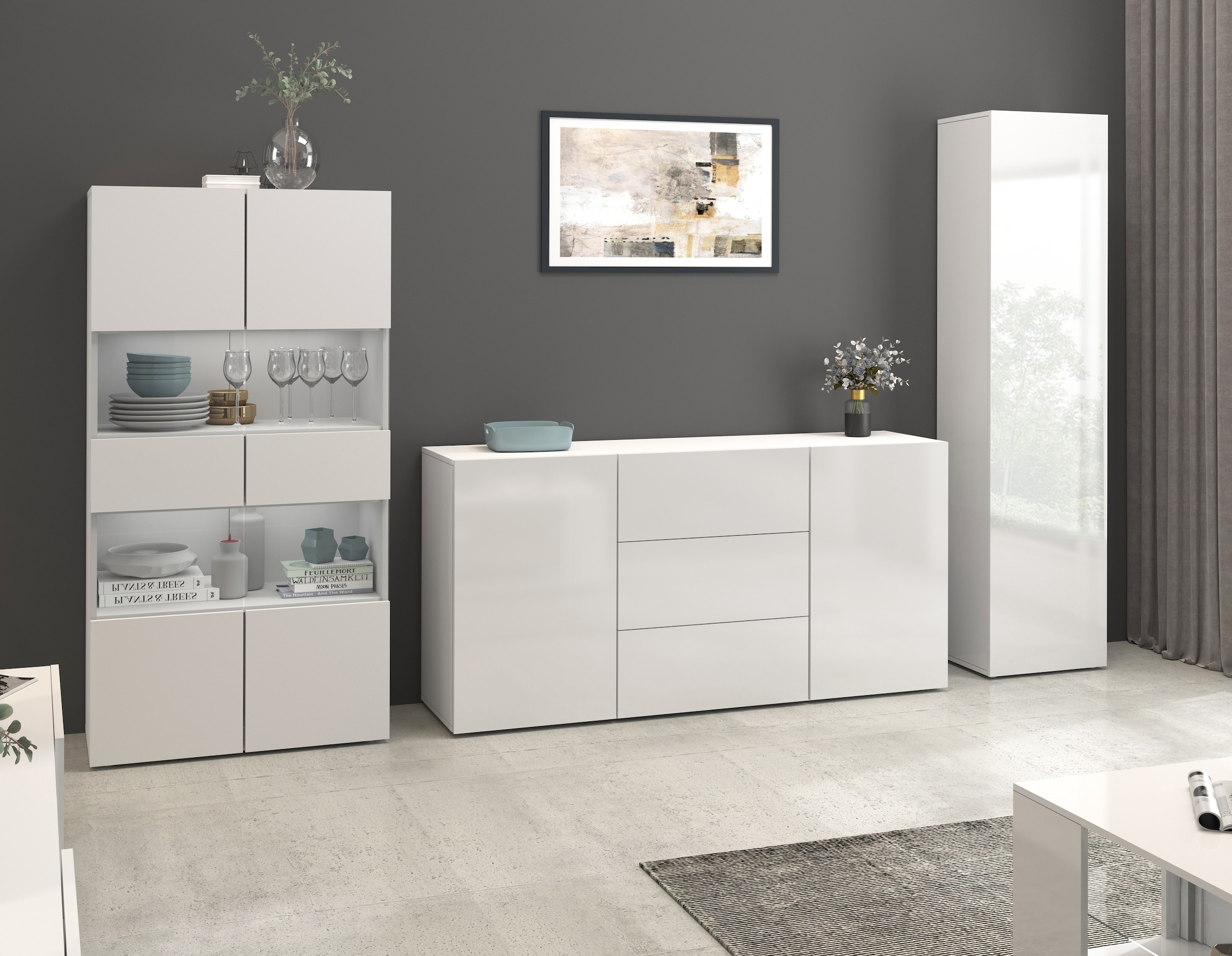 INOSIGN Vitrine »Egypt«, komplett hochglanz lackiert, 2 Glastüren