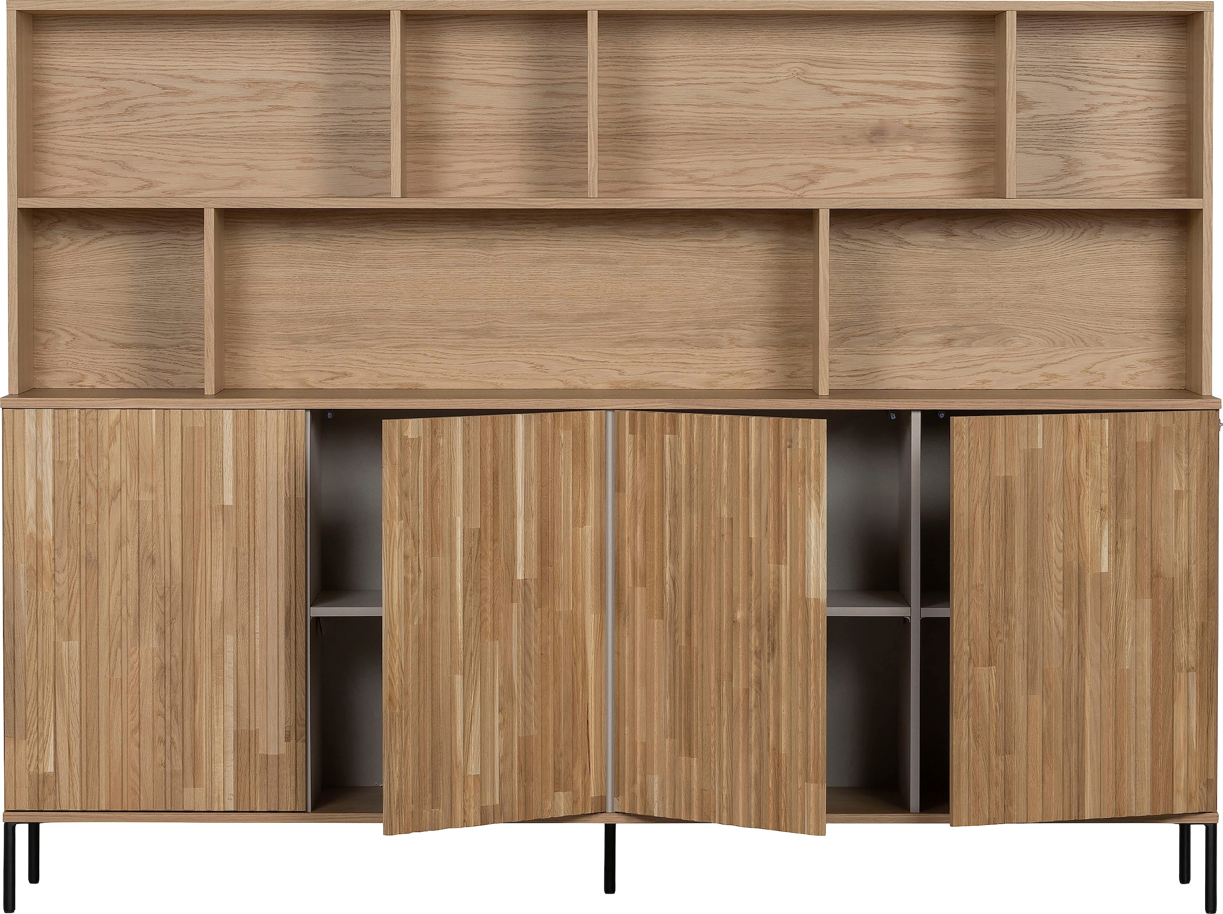 WOOOD Buffet »Gravu«, viel Stauraum, Push-to-Open Funktion, H 150 cm x B 200 cm