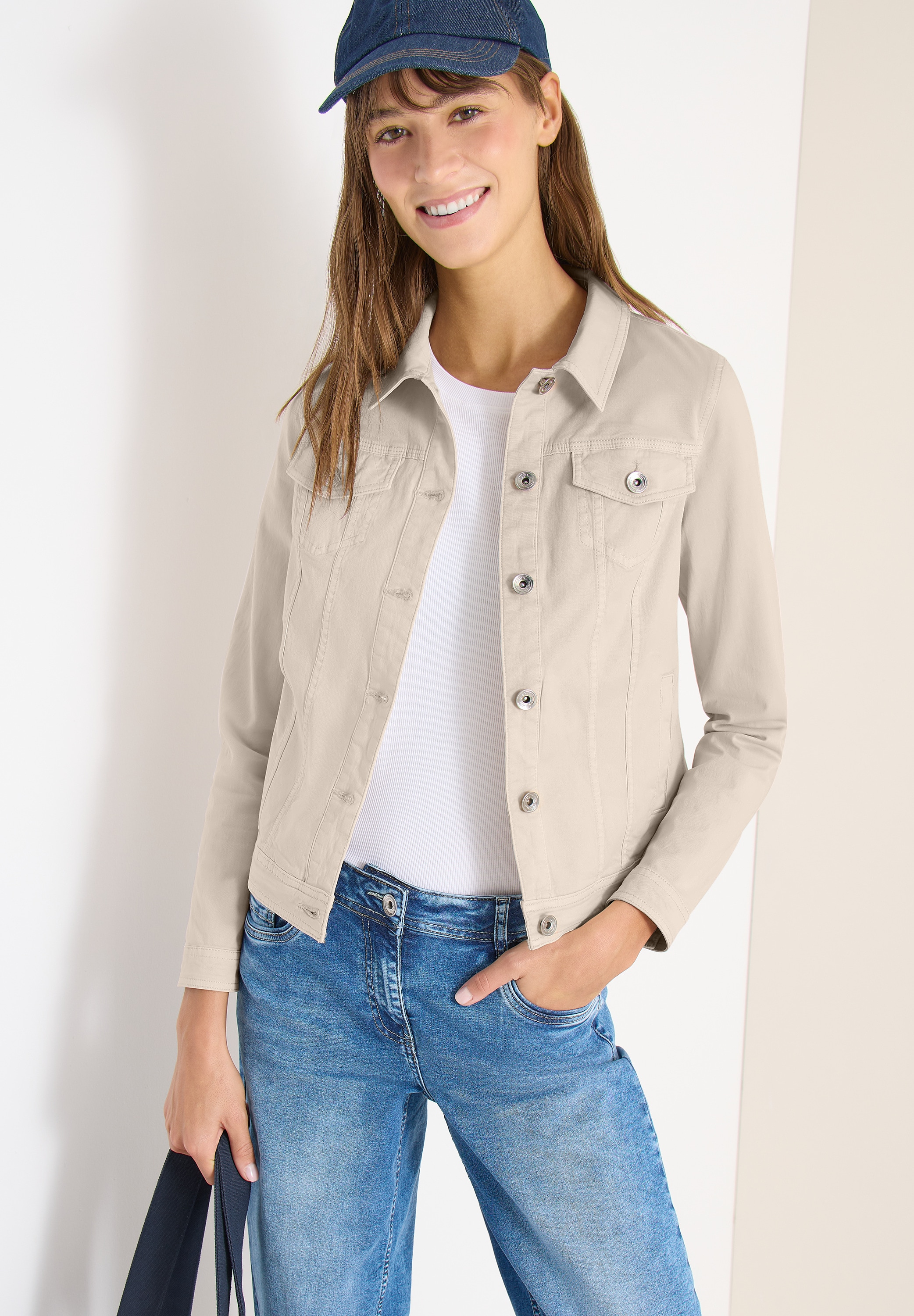 Cecil Jeansjacke ohne Kapuze aus Baumwolle mit Stretchanteil