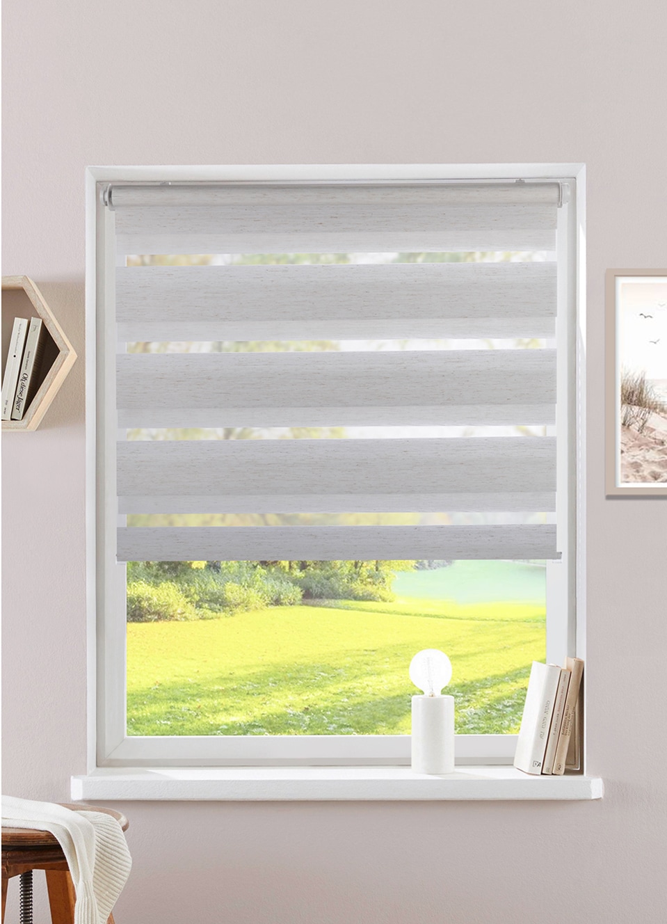 OTTO home Doppelrollo "SORANA" Lichtschutz Blendschutz Sichtschutz ohne Bohren freihängend Rollo, Sonnenschutz, für Fenster & Tür, Melangeoptik-NEUHEIT
