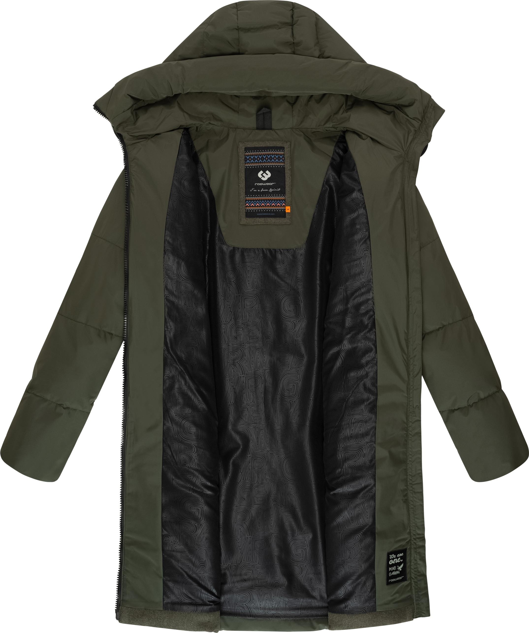 Ragwear Wintermantel »Jumana«, Damen Mantel aus modernem Materialmix mit Kapuze