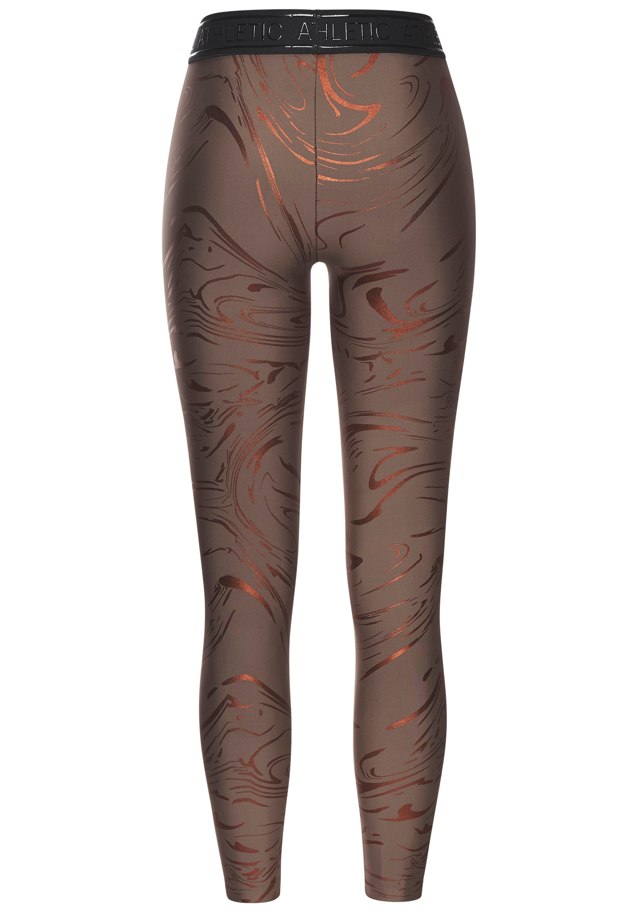 LASCANA ACTIVE Funktionsleggings, Sportleggings mit glänzendem Print und 3D Schriftzug