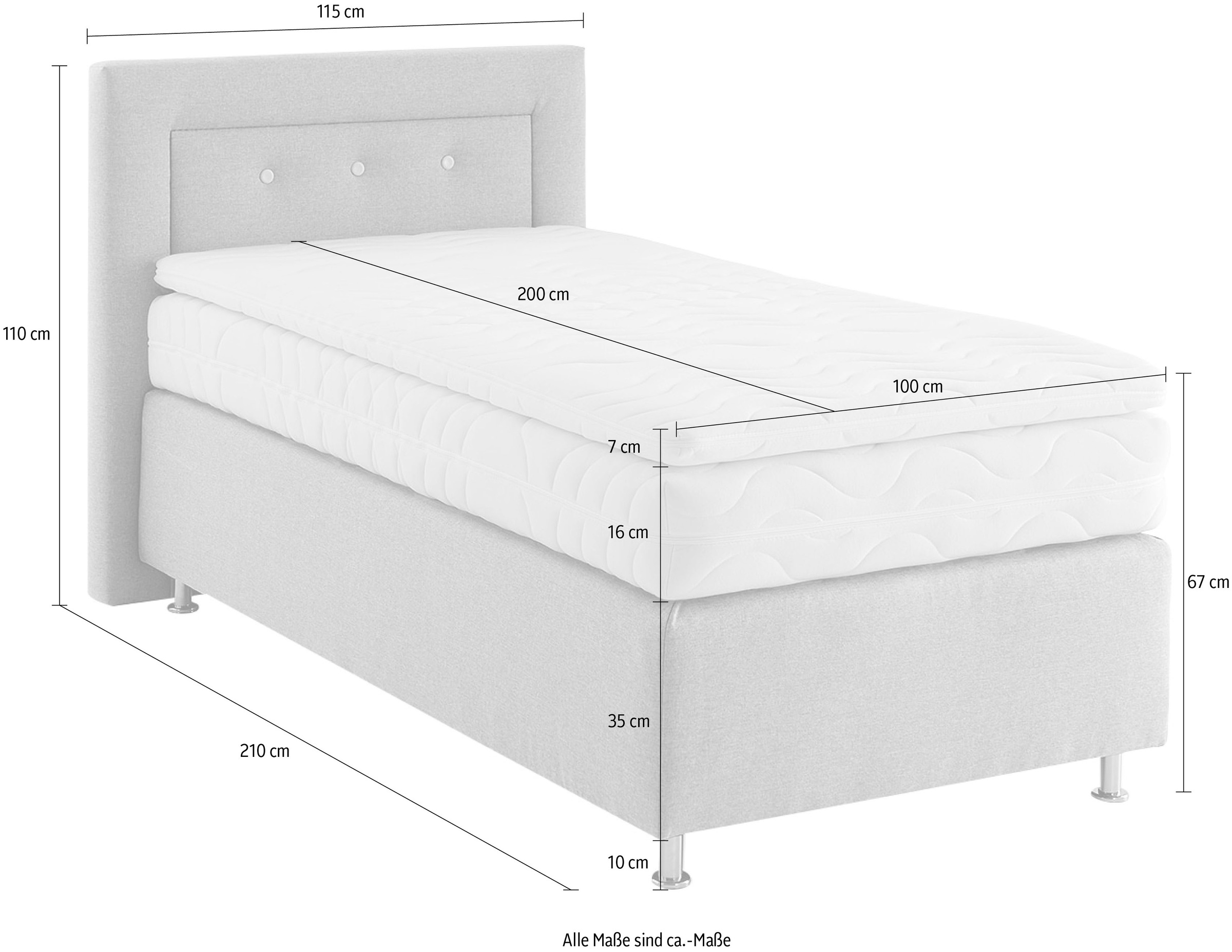 Thumbnail - Westfalia Schlafkomfort Boxspringbett wahlweise mit Topper