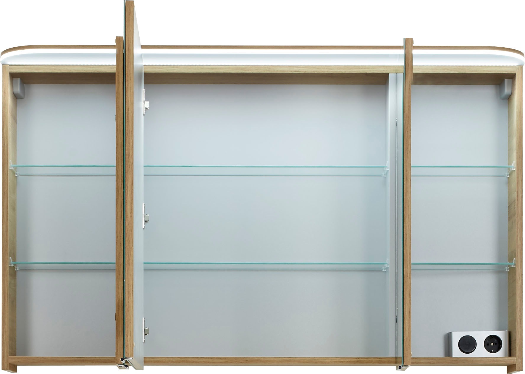 Saphir Badmöbel-Set »Balto Sprint 3-teilig, Mineralmarmor-Waschtisch mit LED-Spiegelschrank«, (4 St.), Badezimmer Set mit Unterschrank inkl Türdämpfer, 3 Türen, 2 Schubladen