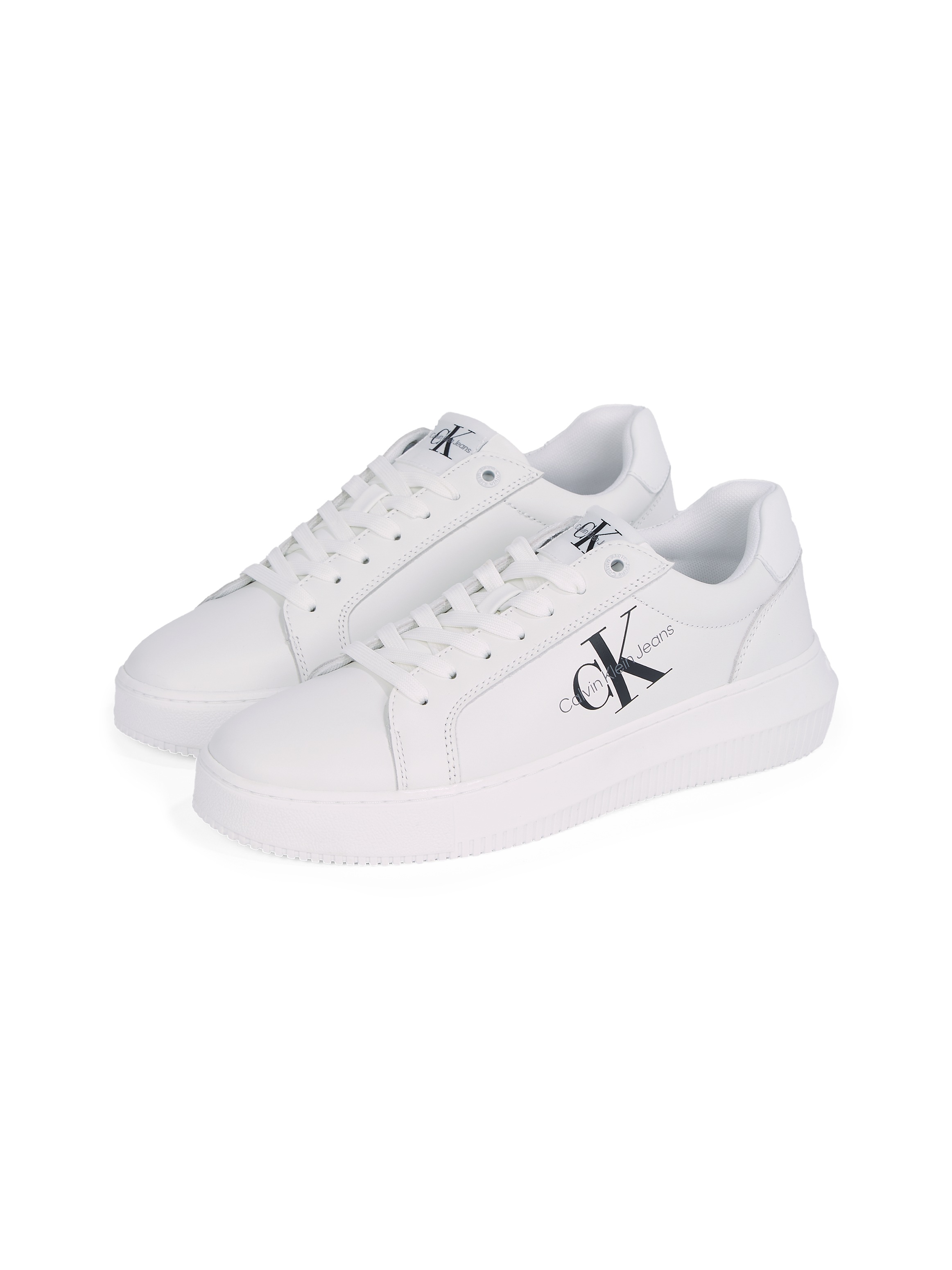 Calvin Klein Jeans Plateausneaker "CHUNKY CUPSOLE MONO LTH WN", Freizeitschuh, Halbschuh, Schnürschuh mit CK-Schriftzug 