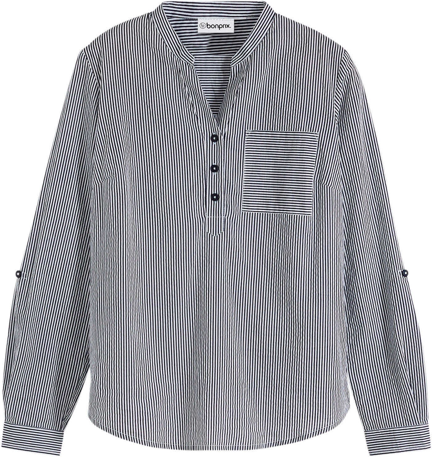 bonprix Tunika »Baumwoll Tunika« mit Stehkragen, lockere Passform, aus Baumwolle